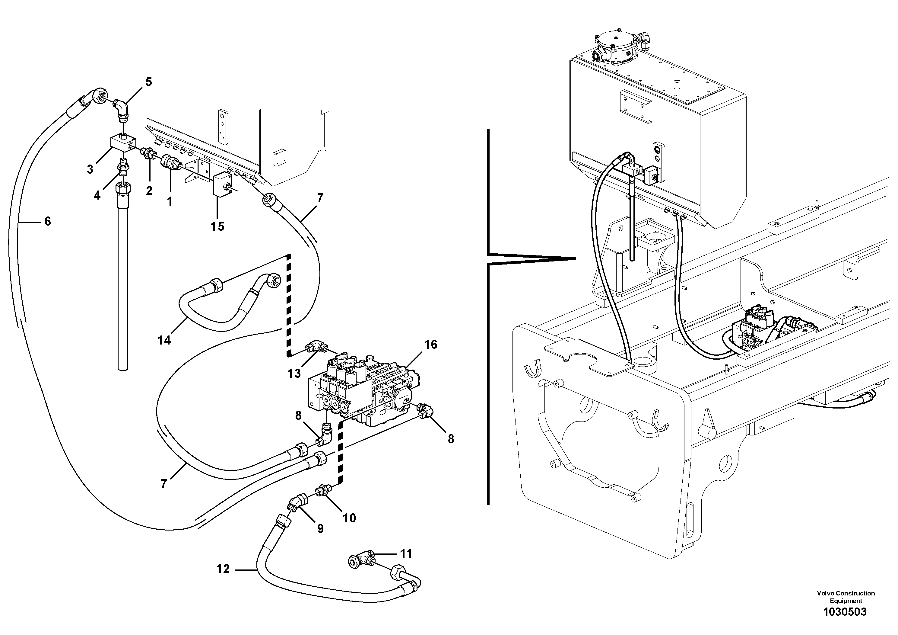 Hose assembly VOE12742090 VOLVO