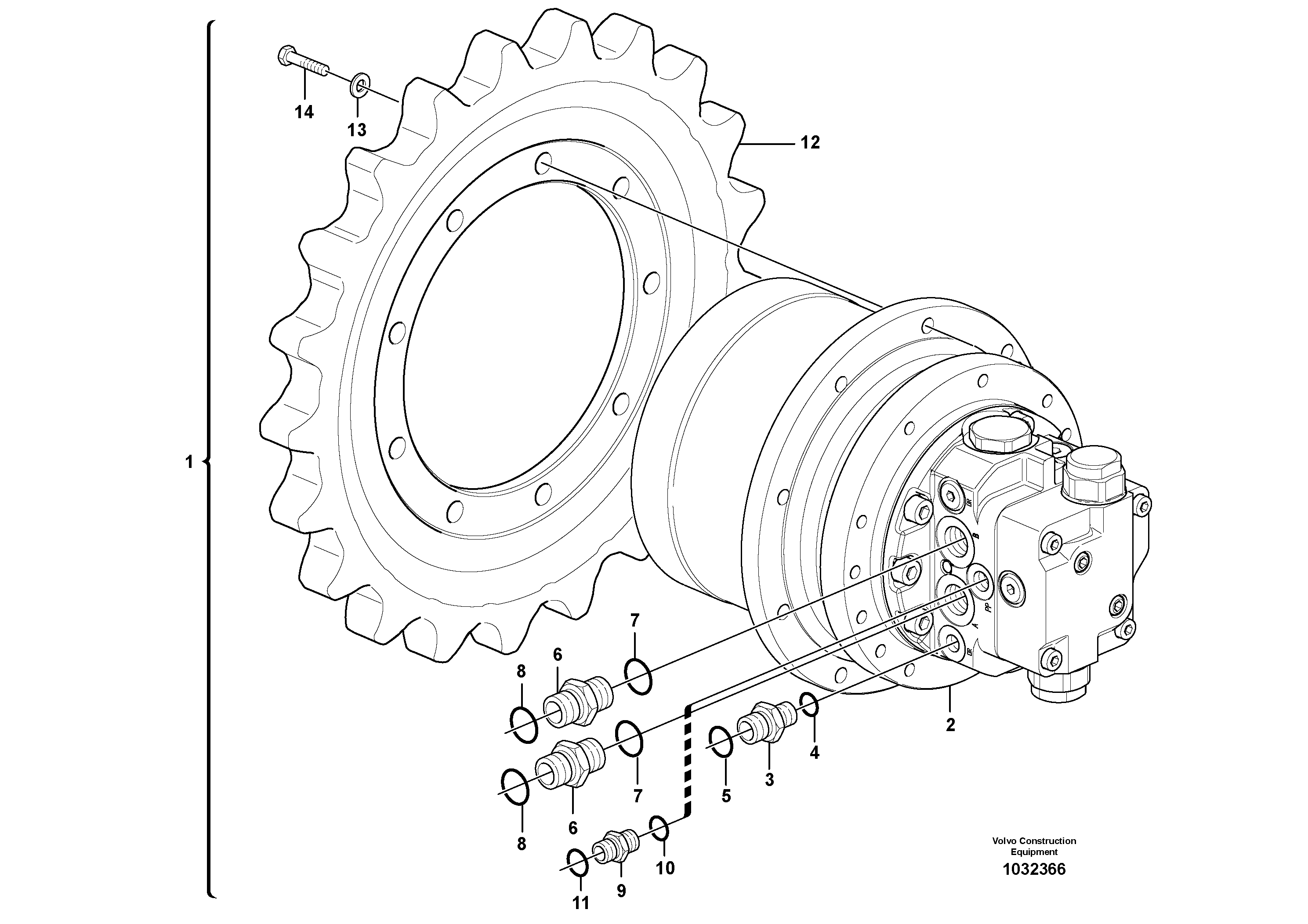 Hydraulic motor VOE11808034 VOLVO