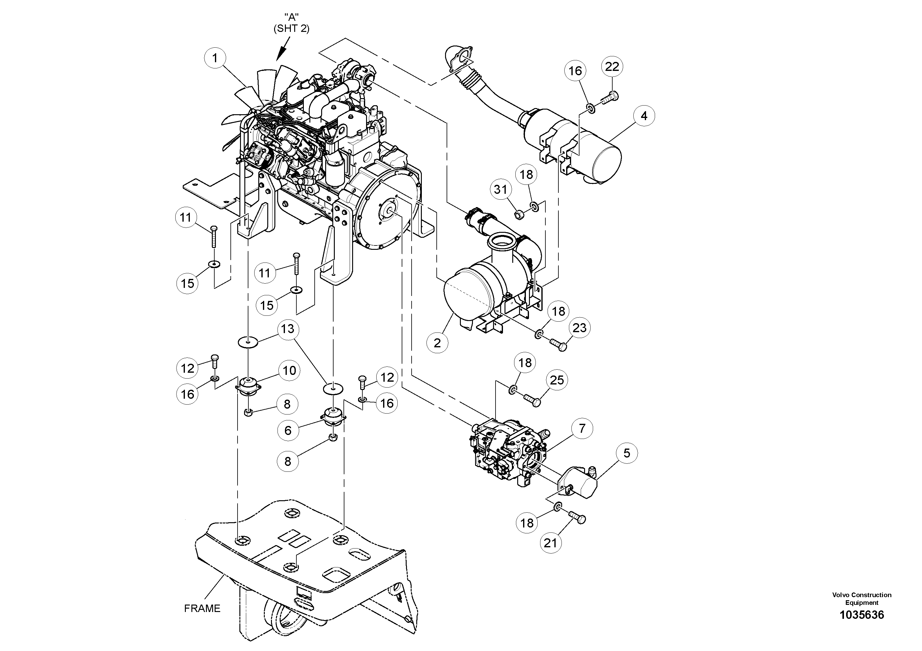 Hexagon Nut RM/VOE96719174 VOLVO