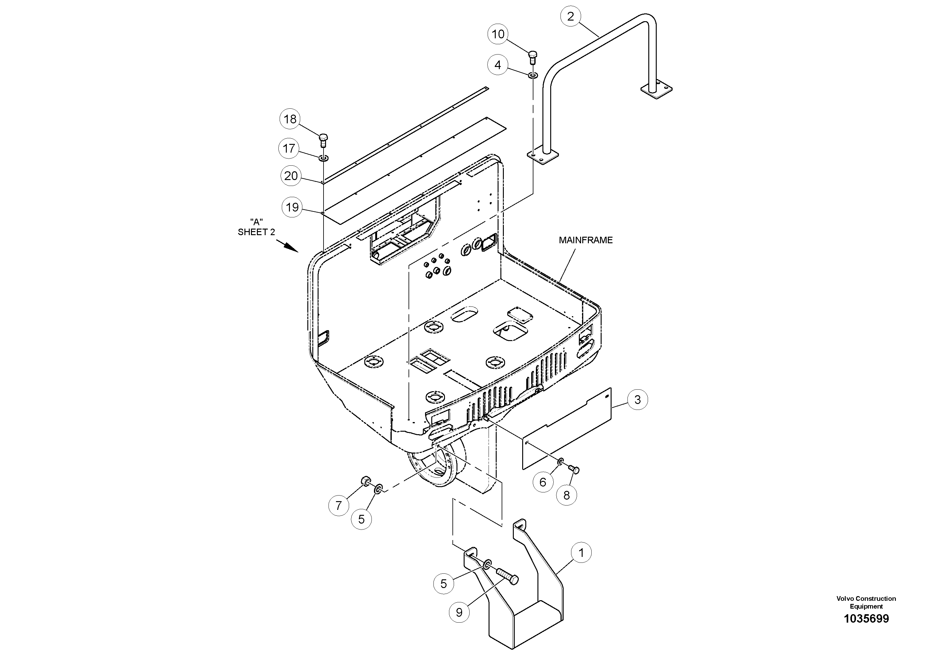 Mounting rail RM96700893 VOLVO