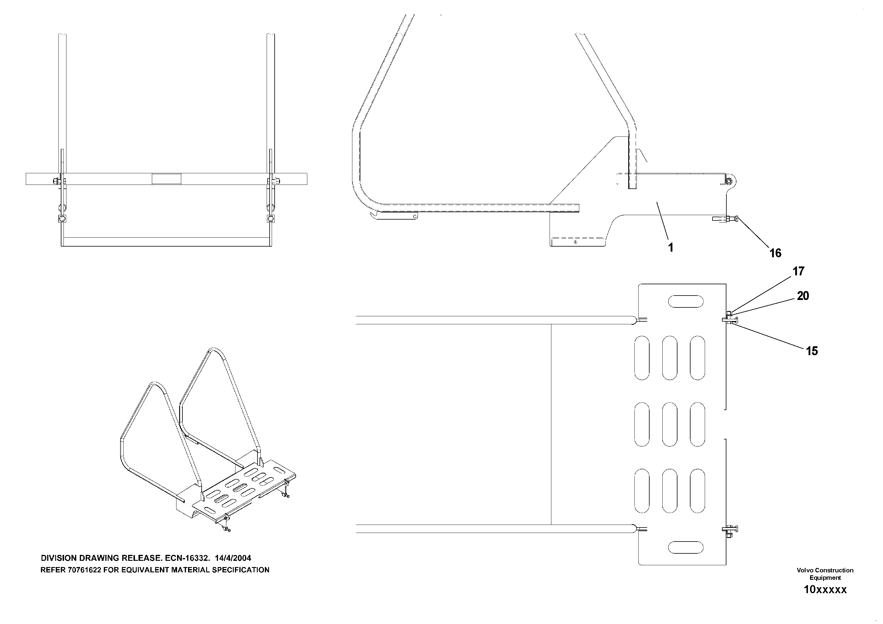 Pedal bracket R.h. RM56258353 VOLVO