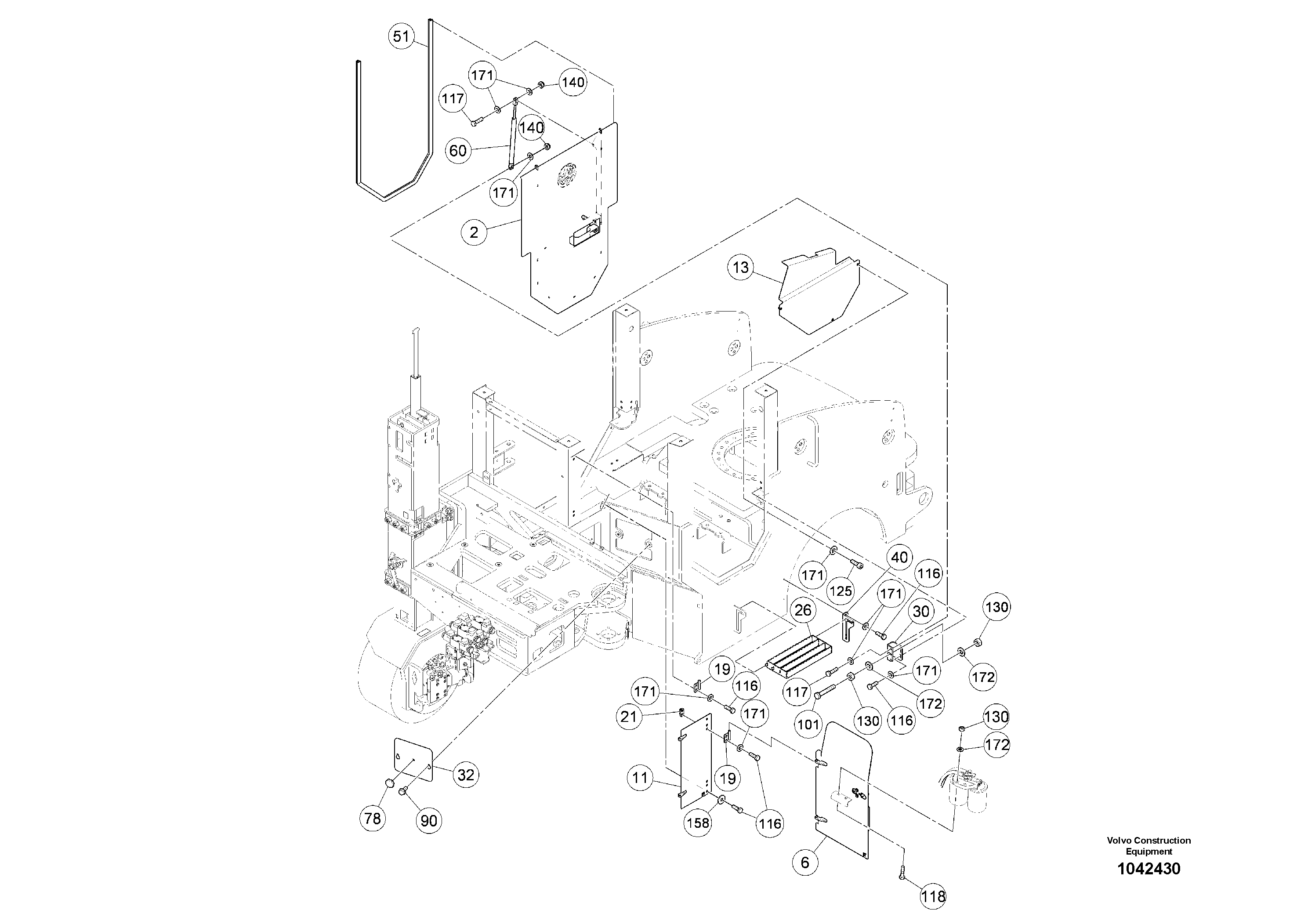 Pedal bracket R.h. RM80802234 VOLVO