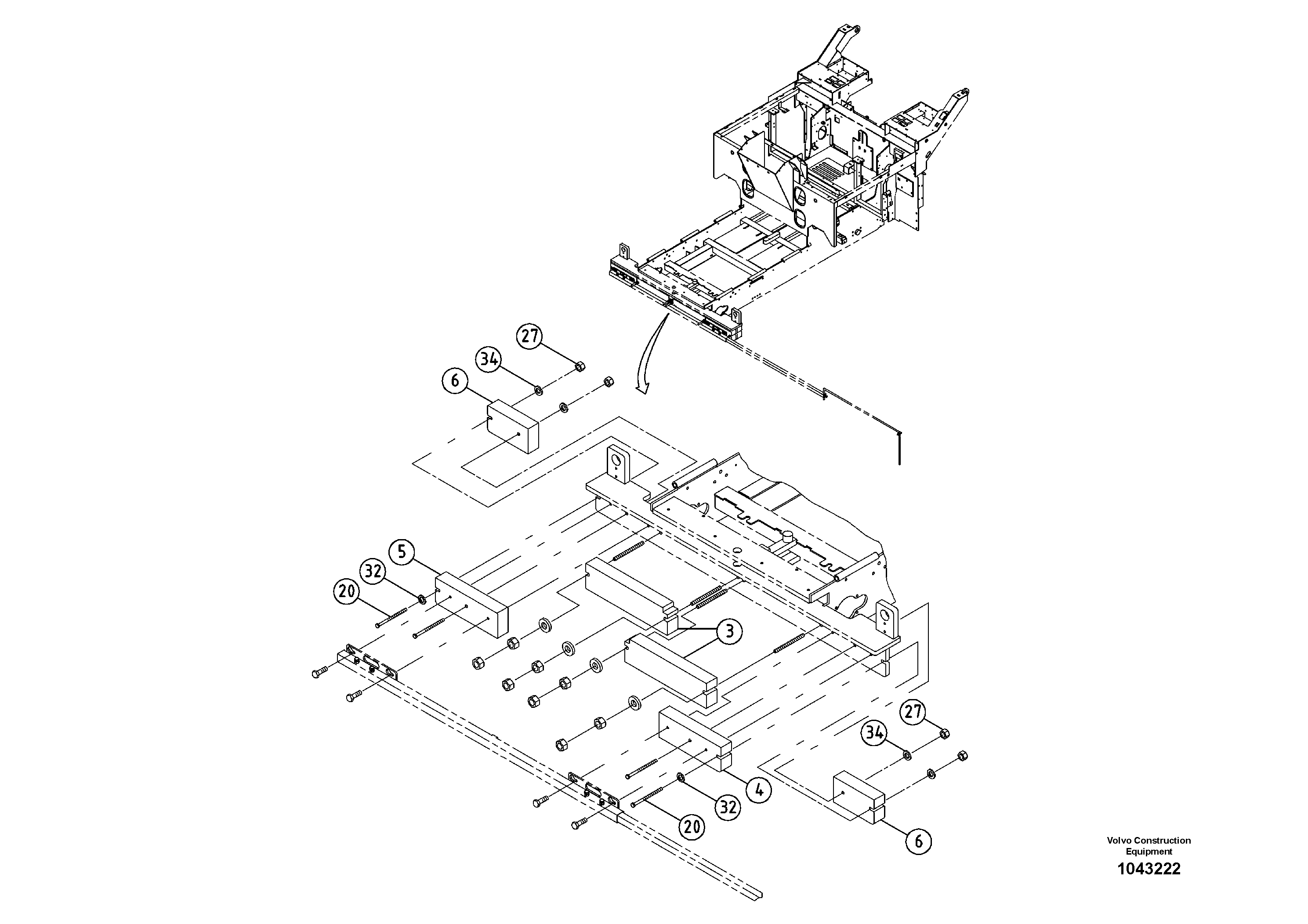Mounting rail RM96721683 VOLVO