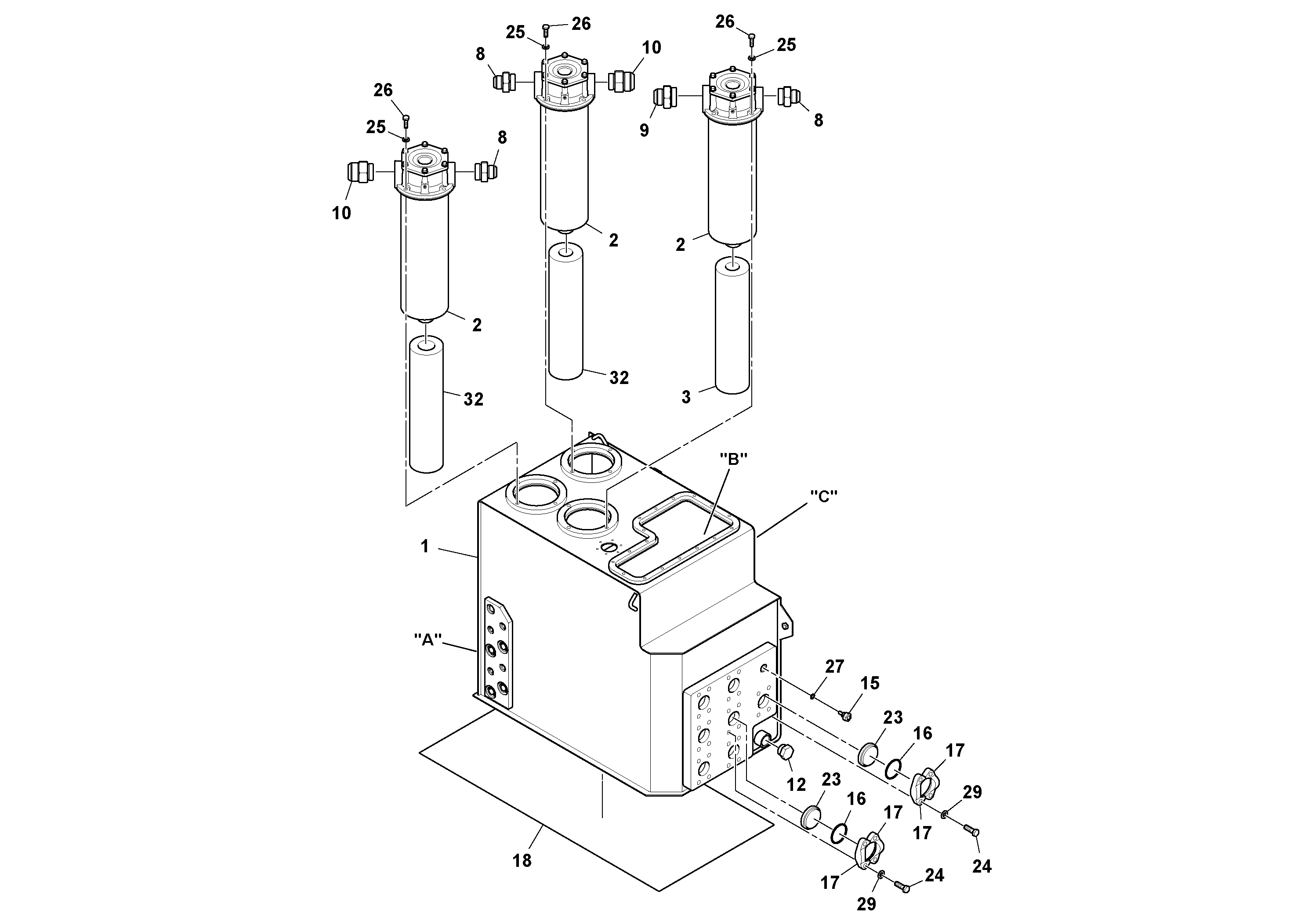 Hydraulic tank RM43968346 VOLVO