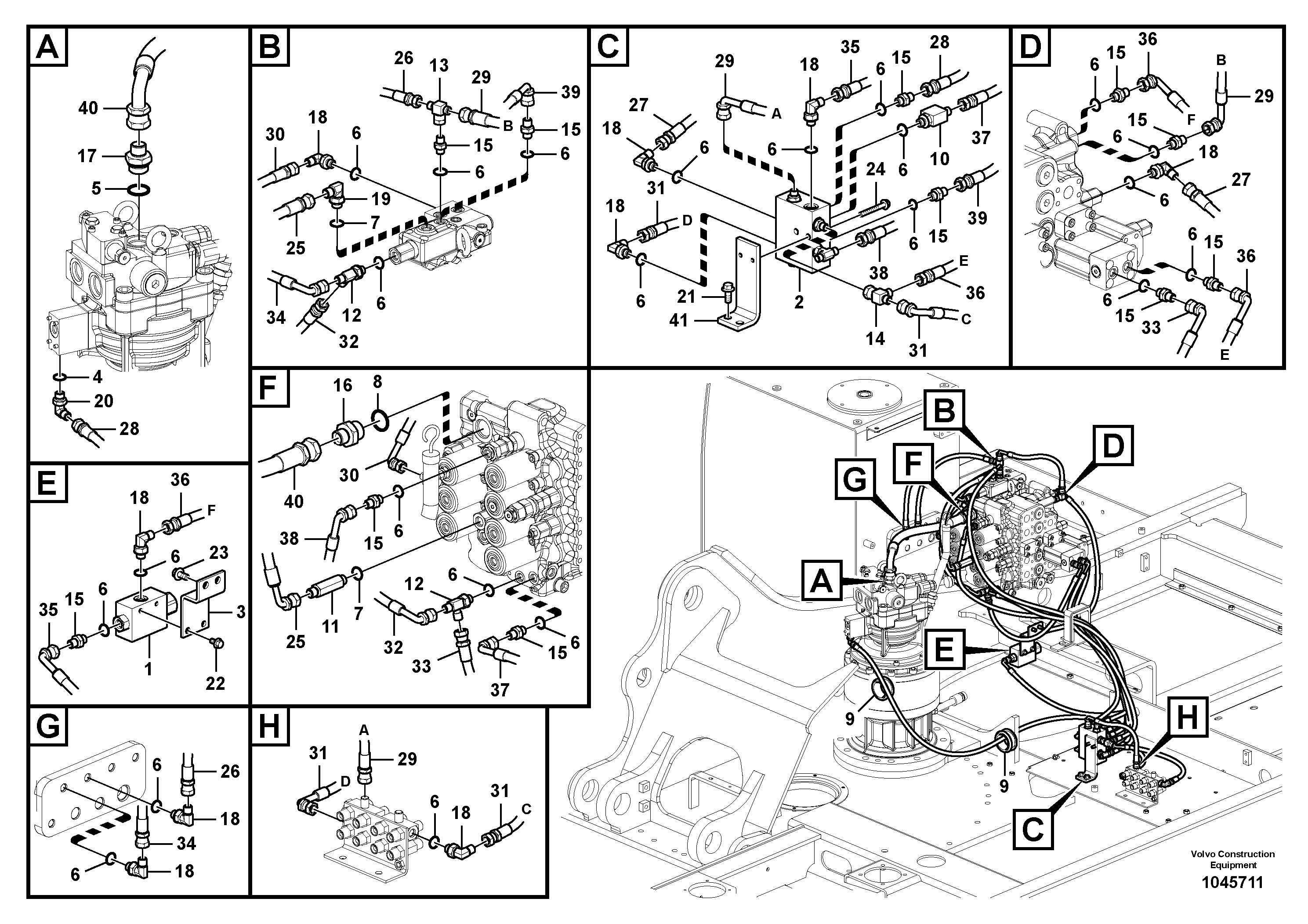 Fuel pipes, VOE14883832 VOLVO