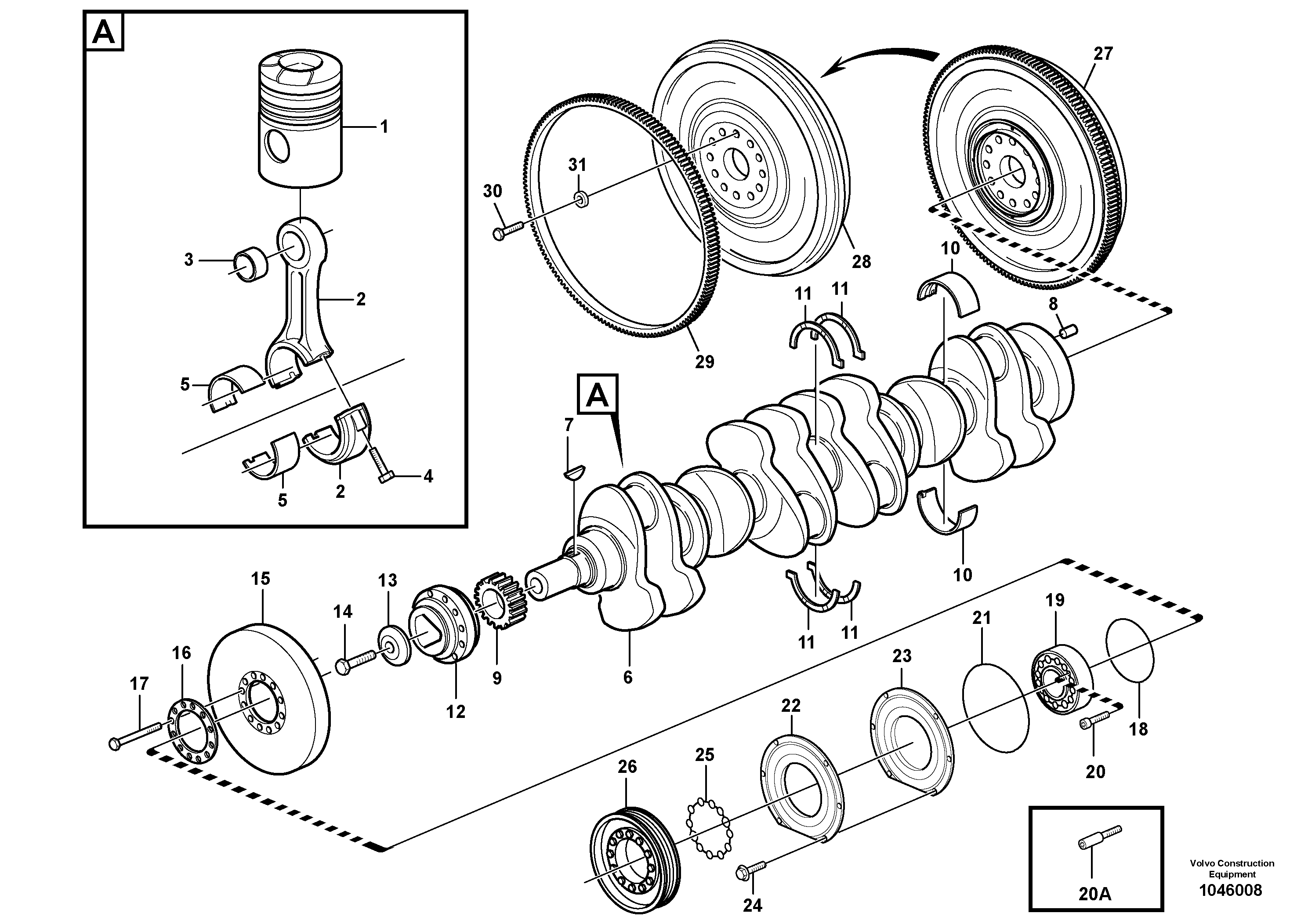 Crankshaft VOE20533088 VOLVO