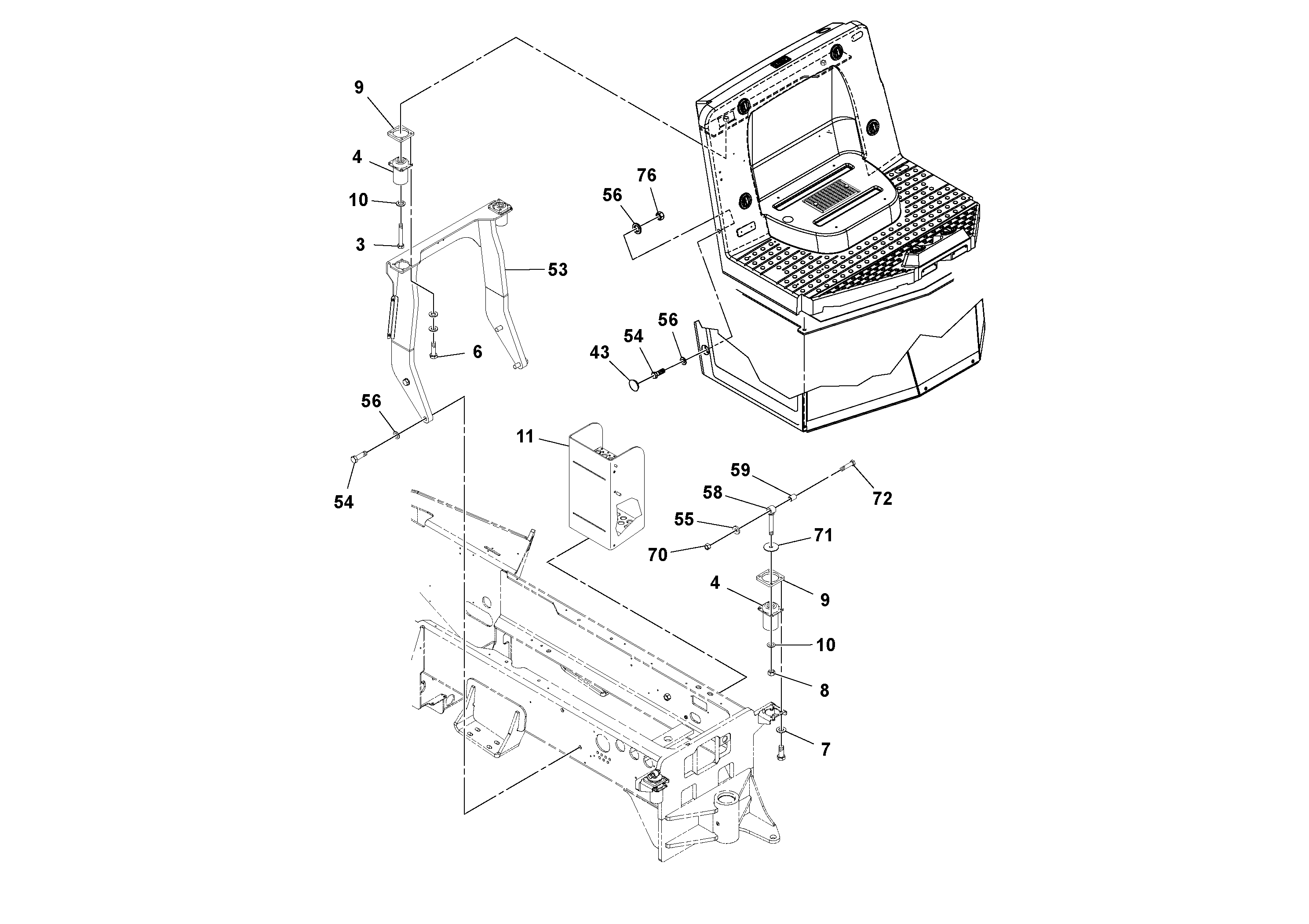 Pedal bracket R.h. RM46636825 VOLVO