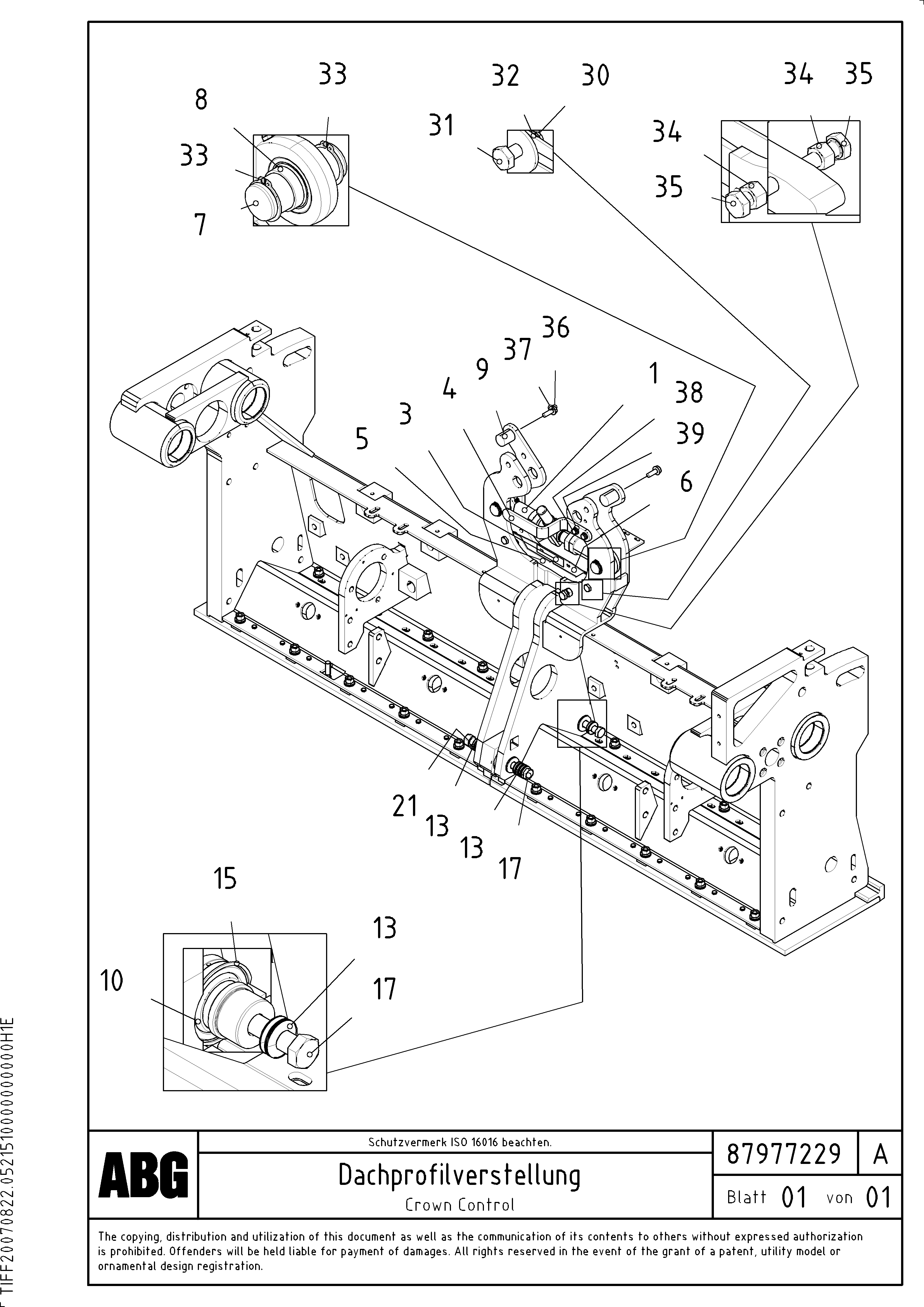 Mounting rail RM/VOE96721675 VOLVO