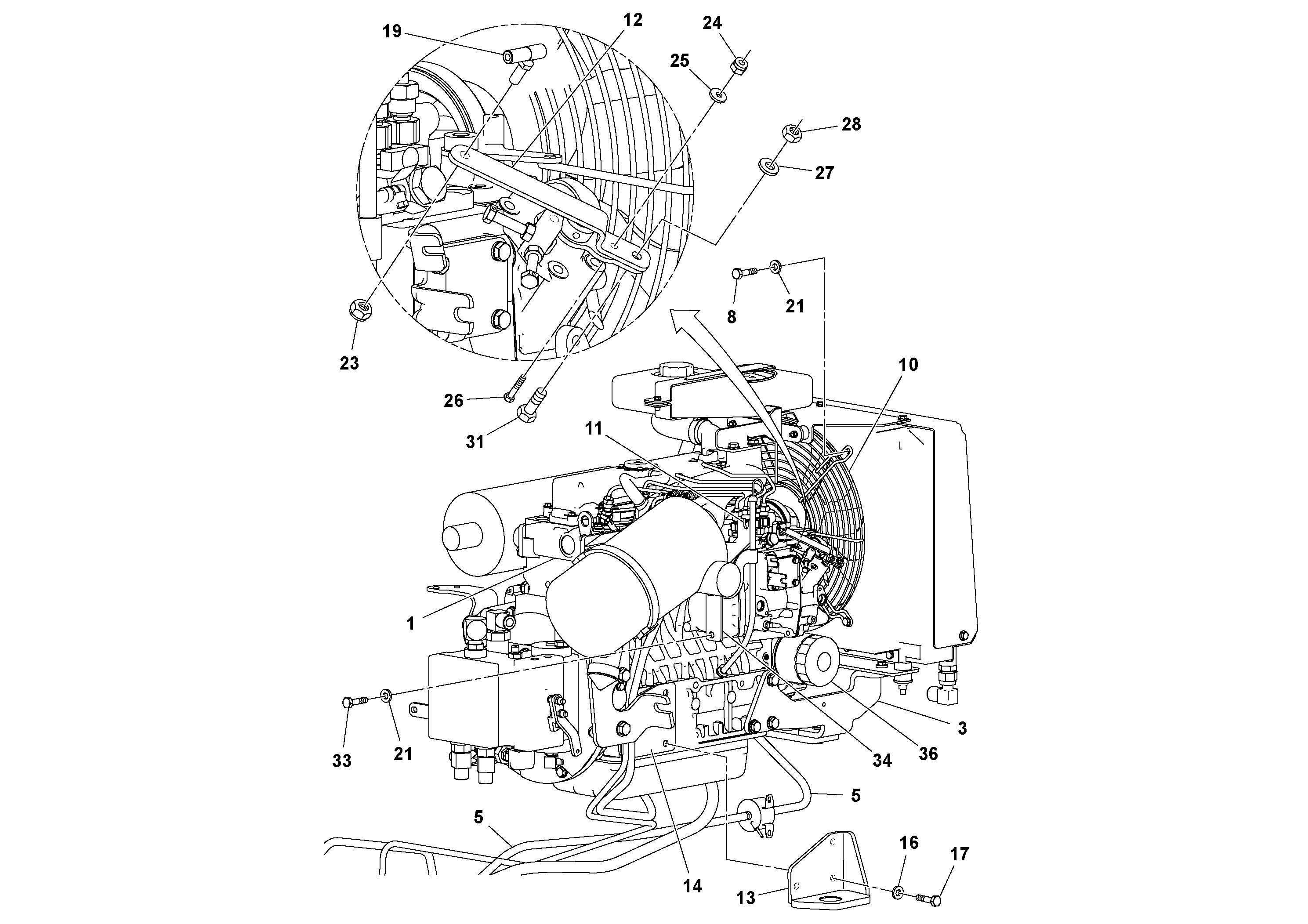 Hose for cooling a. RM54567516 VOLVO