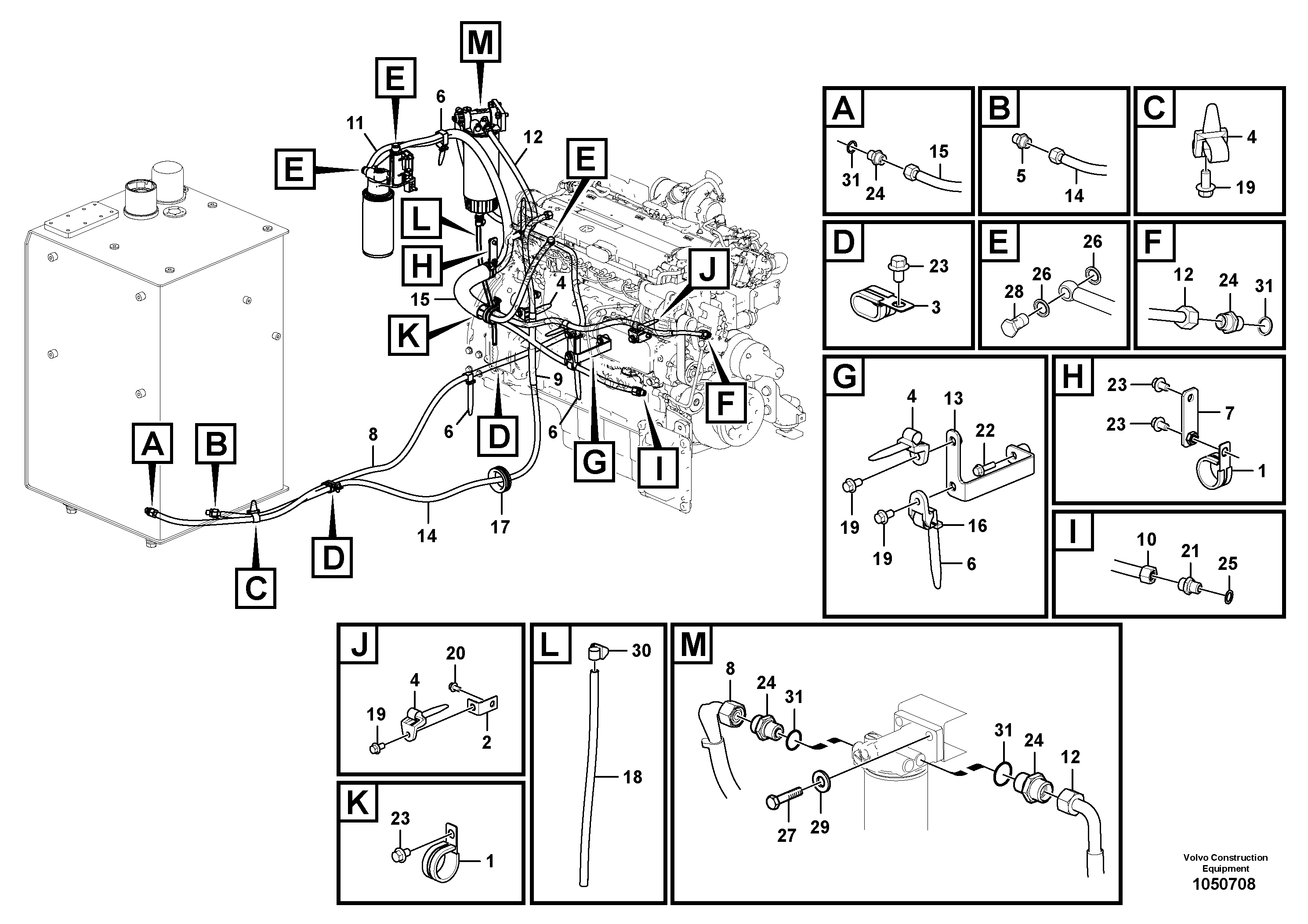 Fuel hose VOE14696416 VOLVO