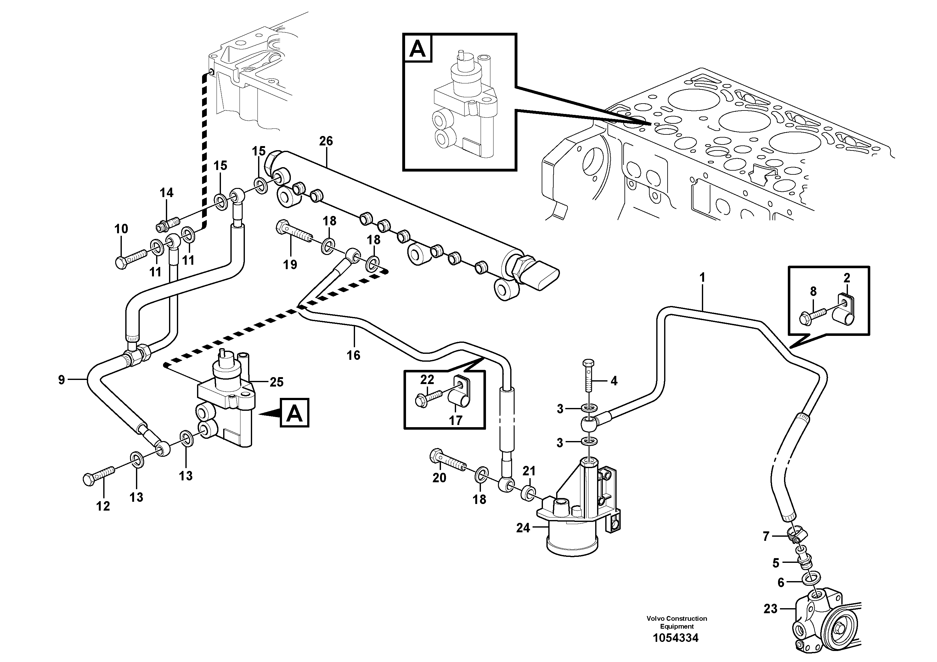 Fuel pipe VOE20829077 VOLVO