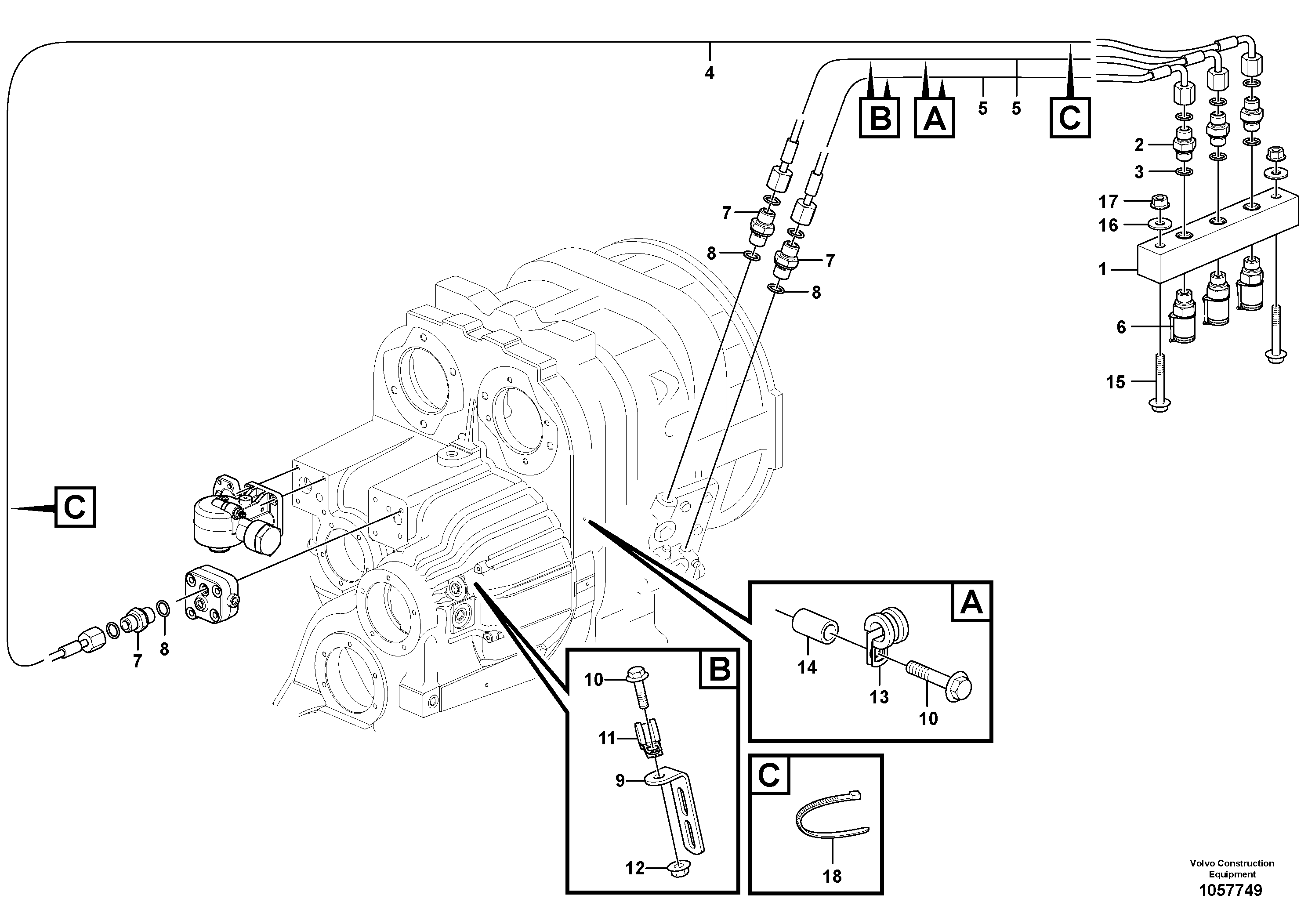 Timing gear casing VOE995339 VOLVO