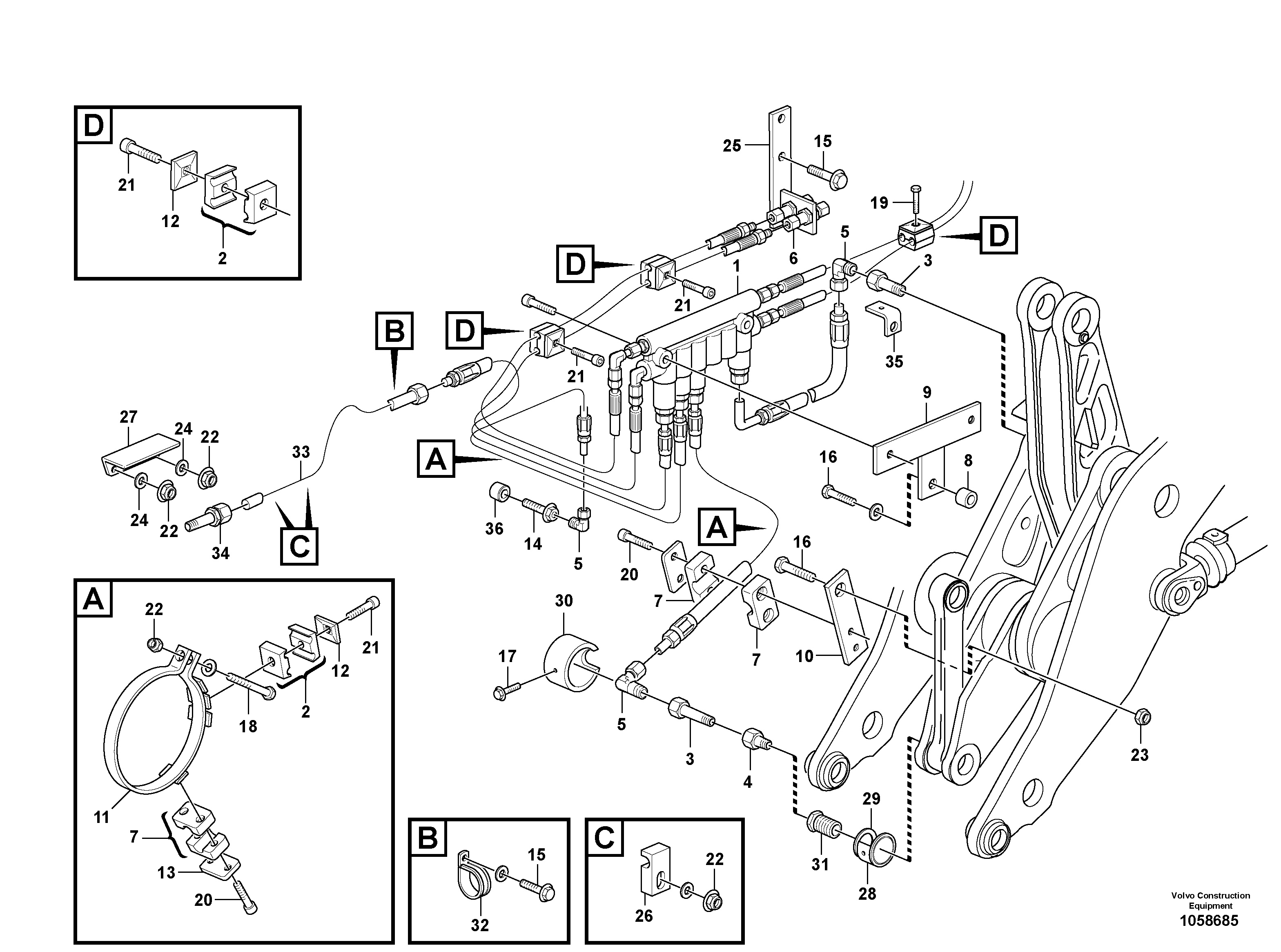 Guide bracket VOE15136944 VOLVO
