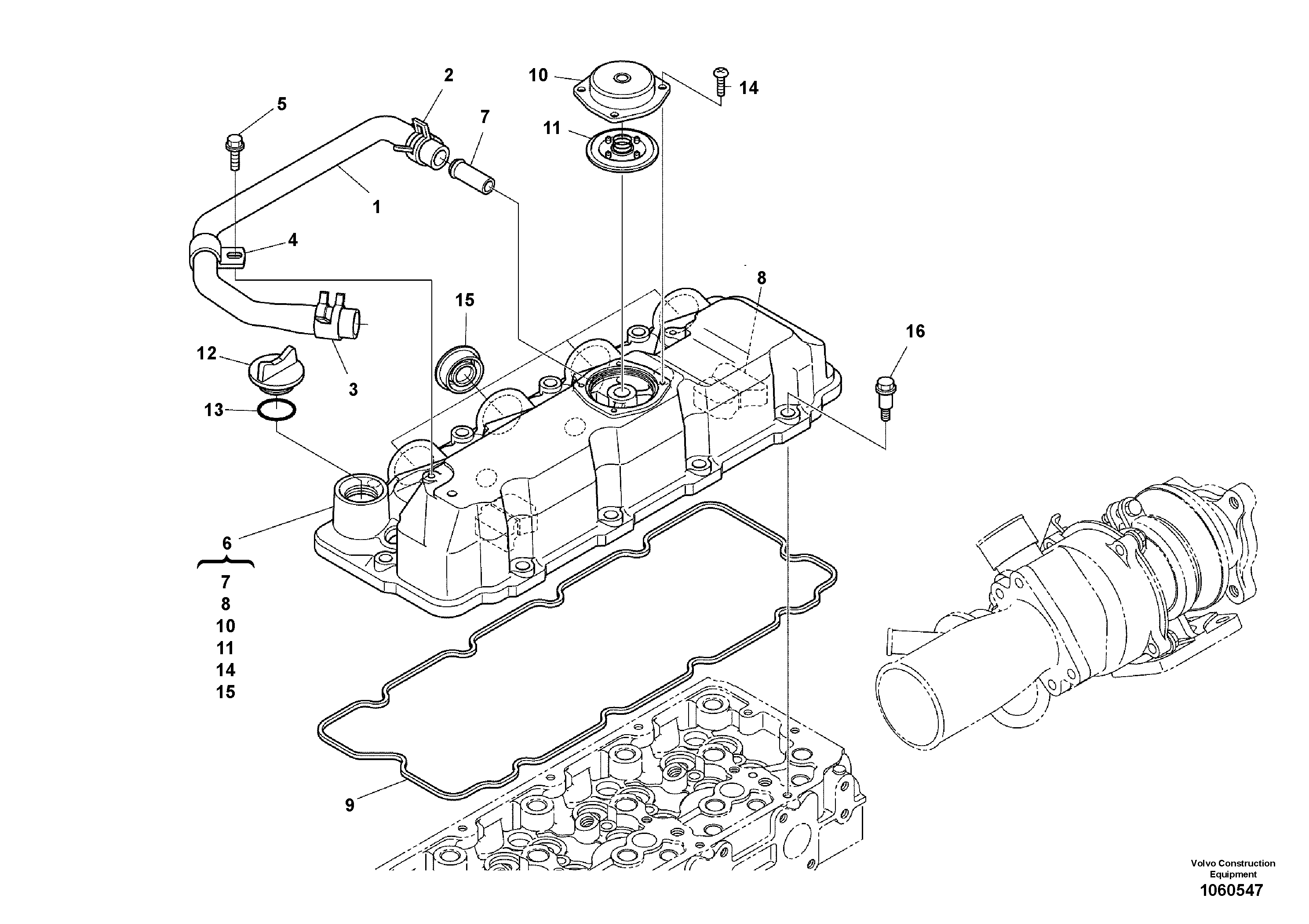For upper engine part VOE16660482 VOLVO