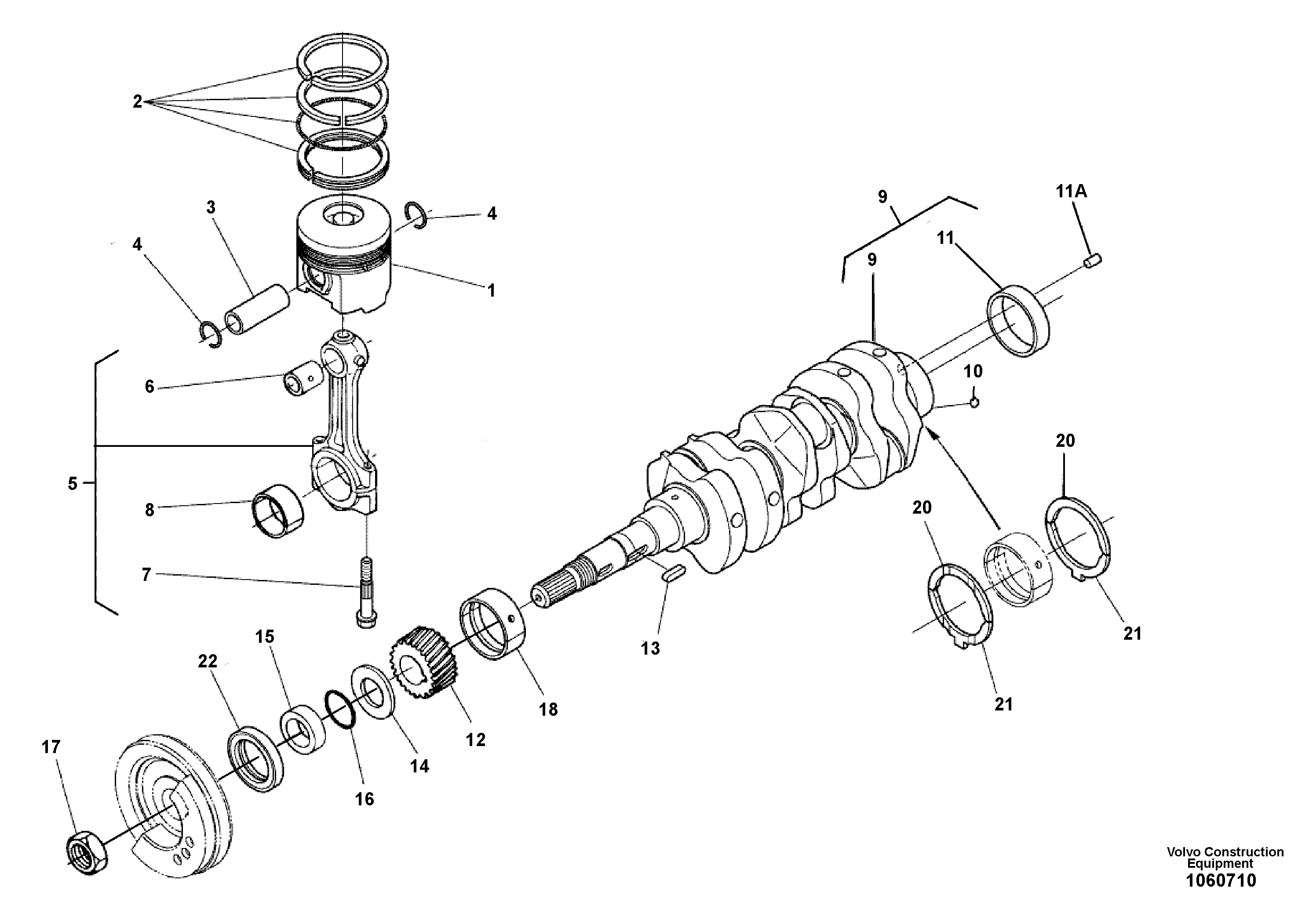Pull rod VOE22802446 VOLVO