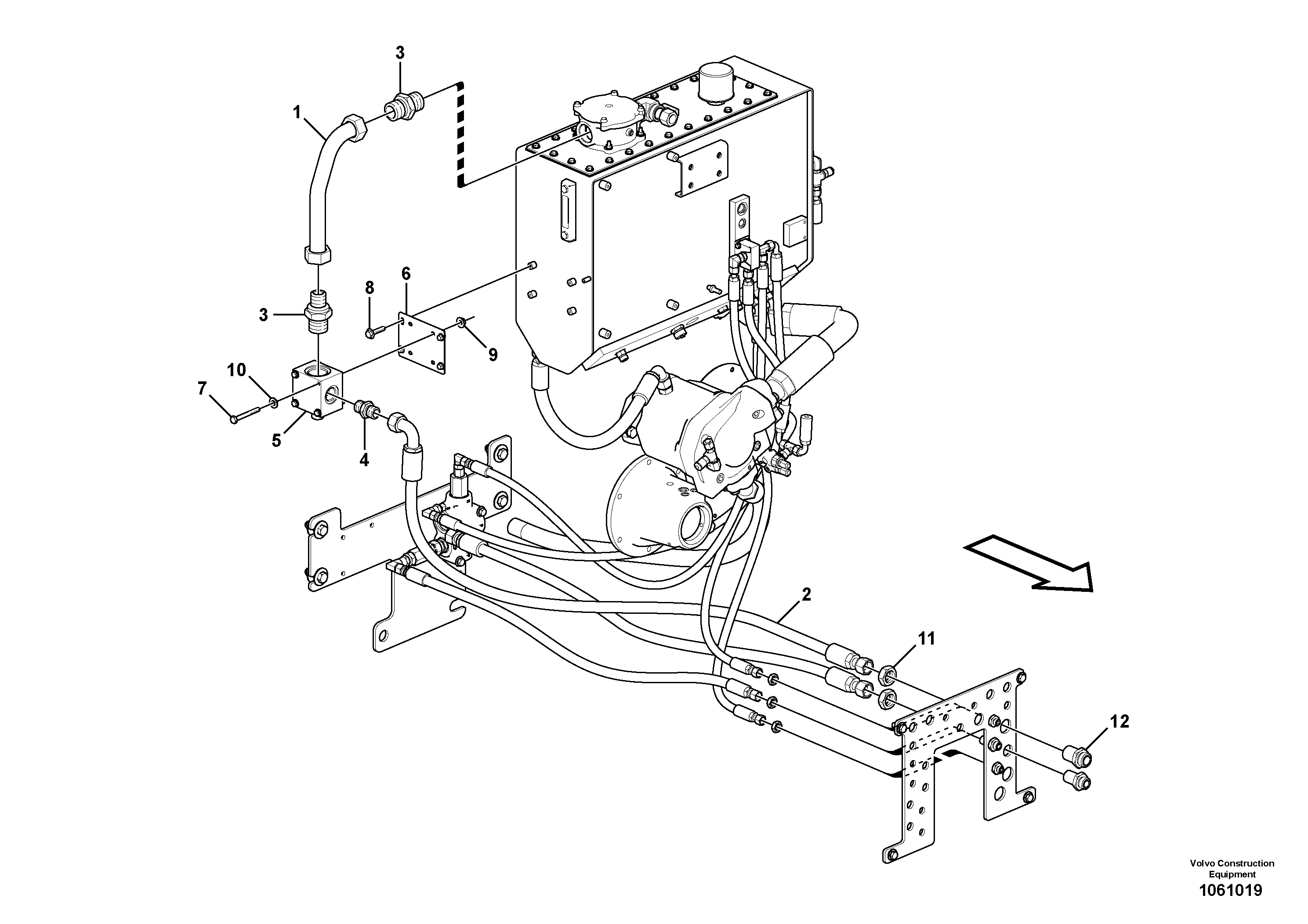 Hydraulic oil pipe VOE16018052 VOLVO