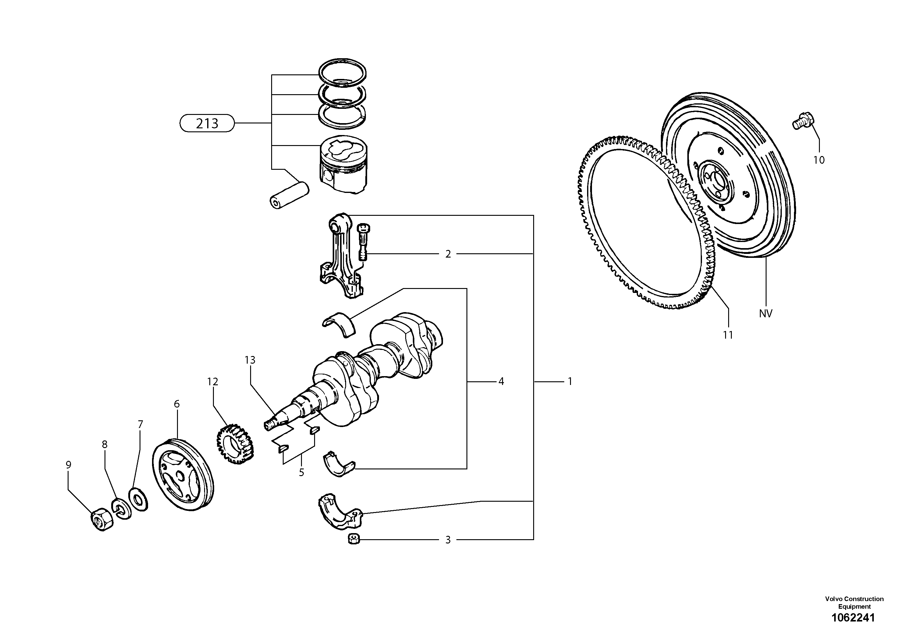 Crankshaft VOE15043540 VOLVO
