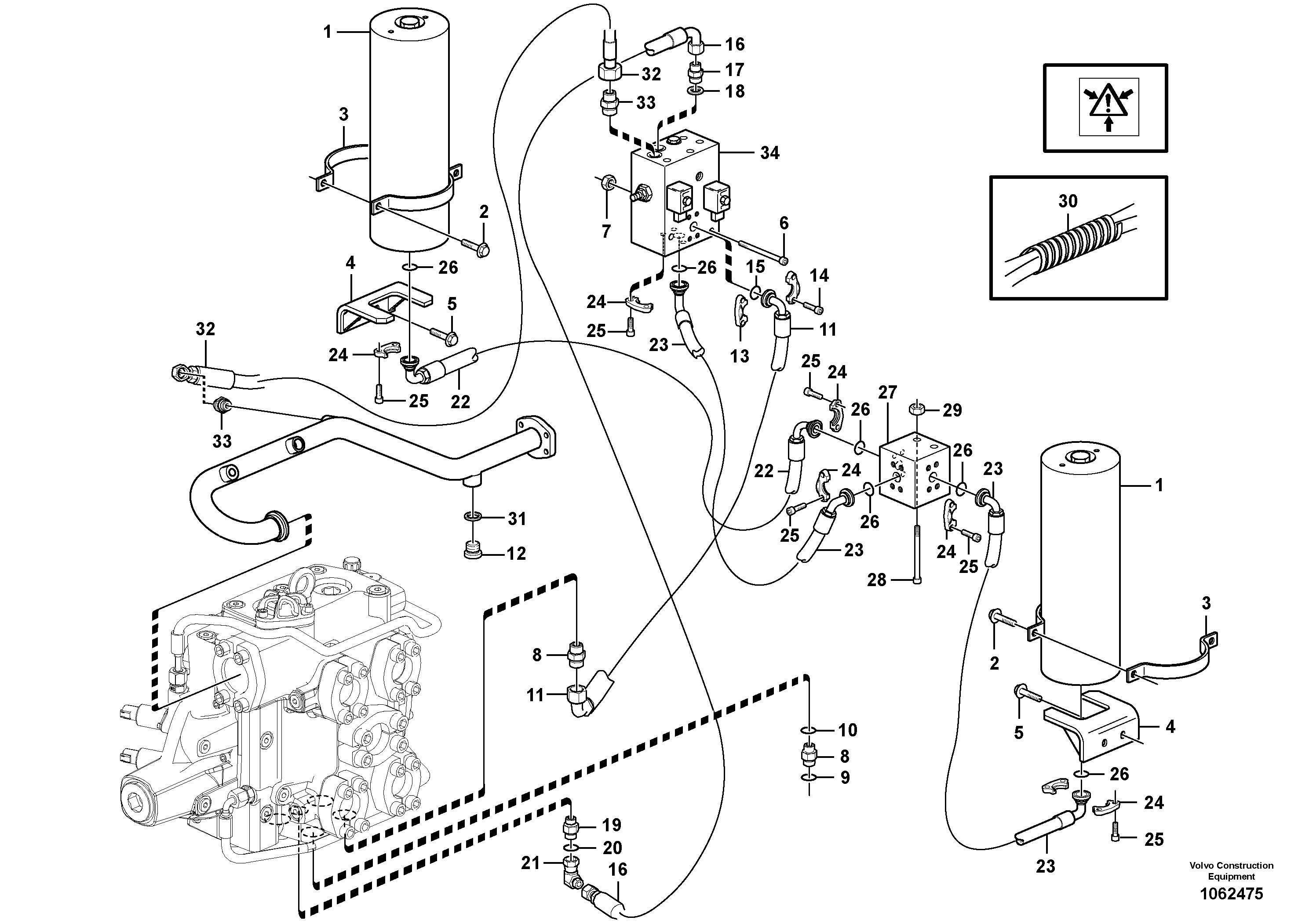 Timing gear casing VOE15045508 VOLVO