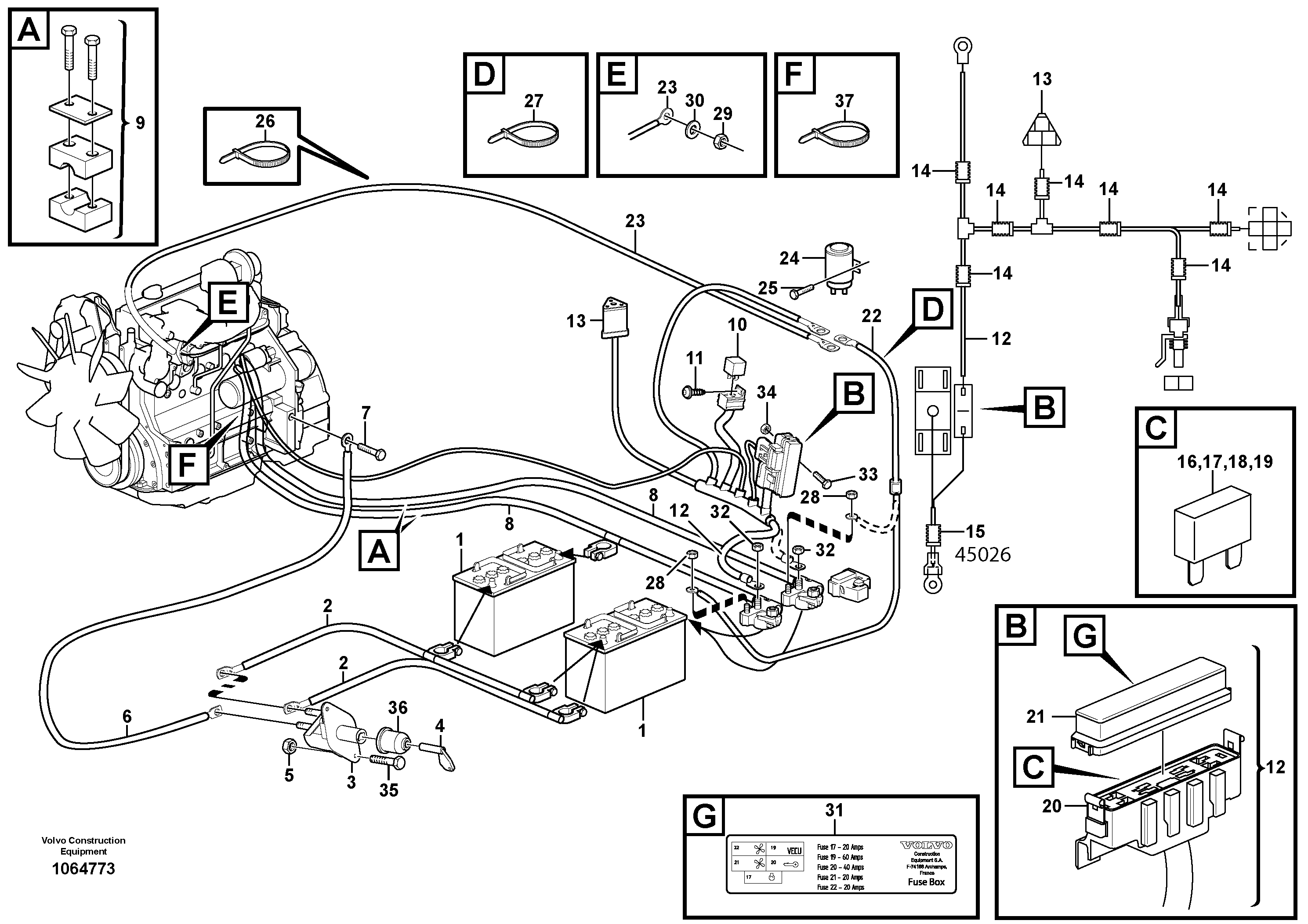 Cable terminal VOE13947459 VOLVO