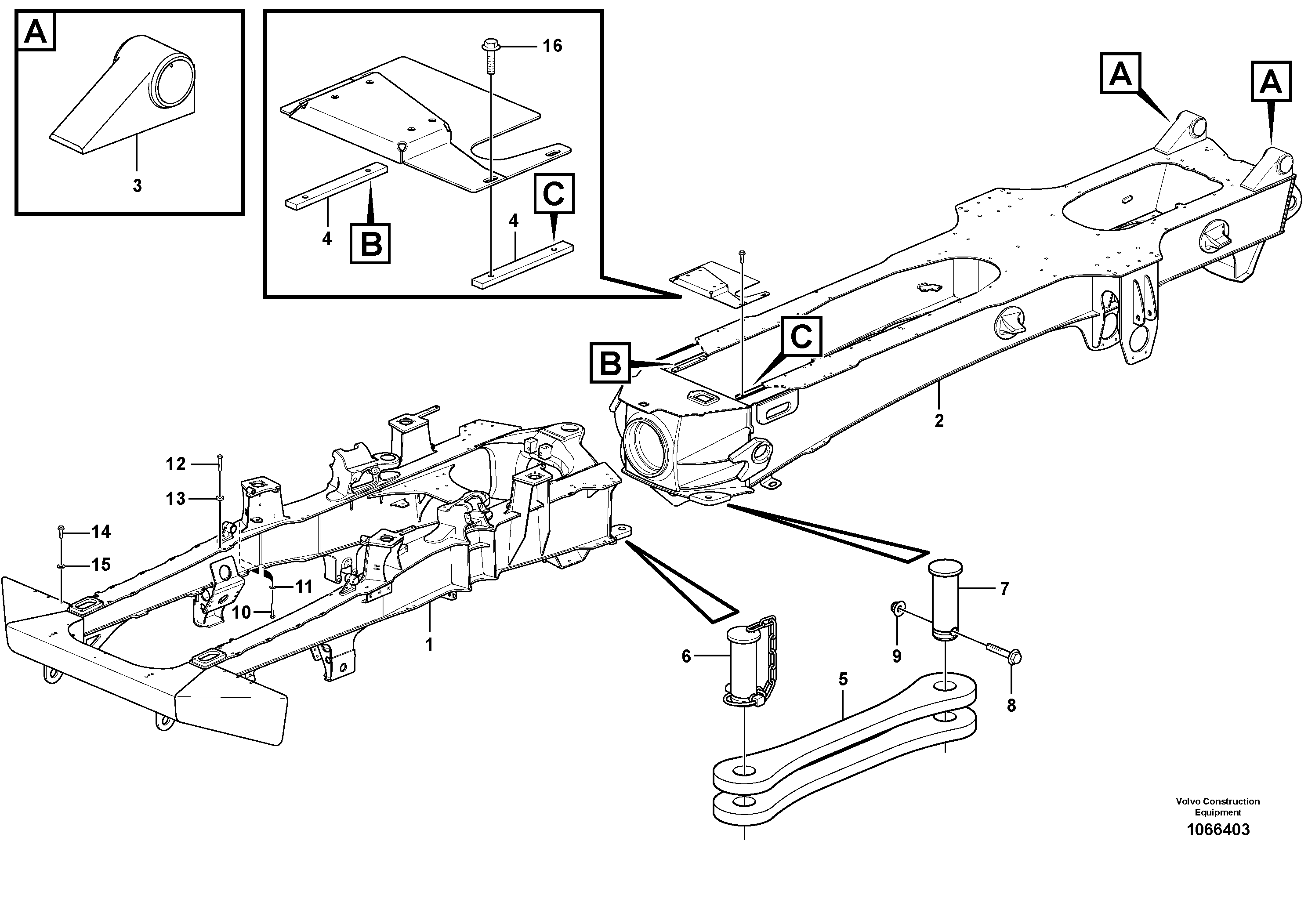 Seat frame VOE11113735 VOLVO