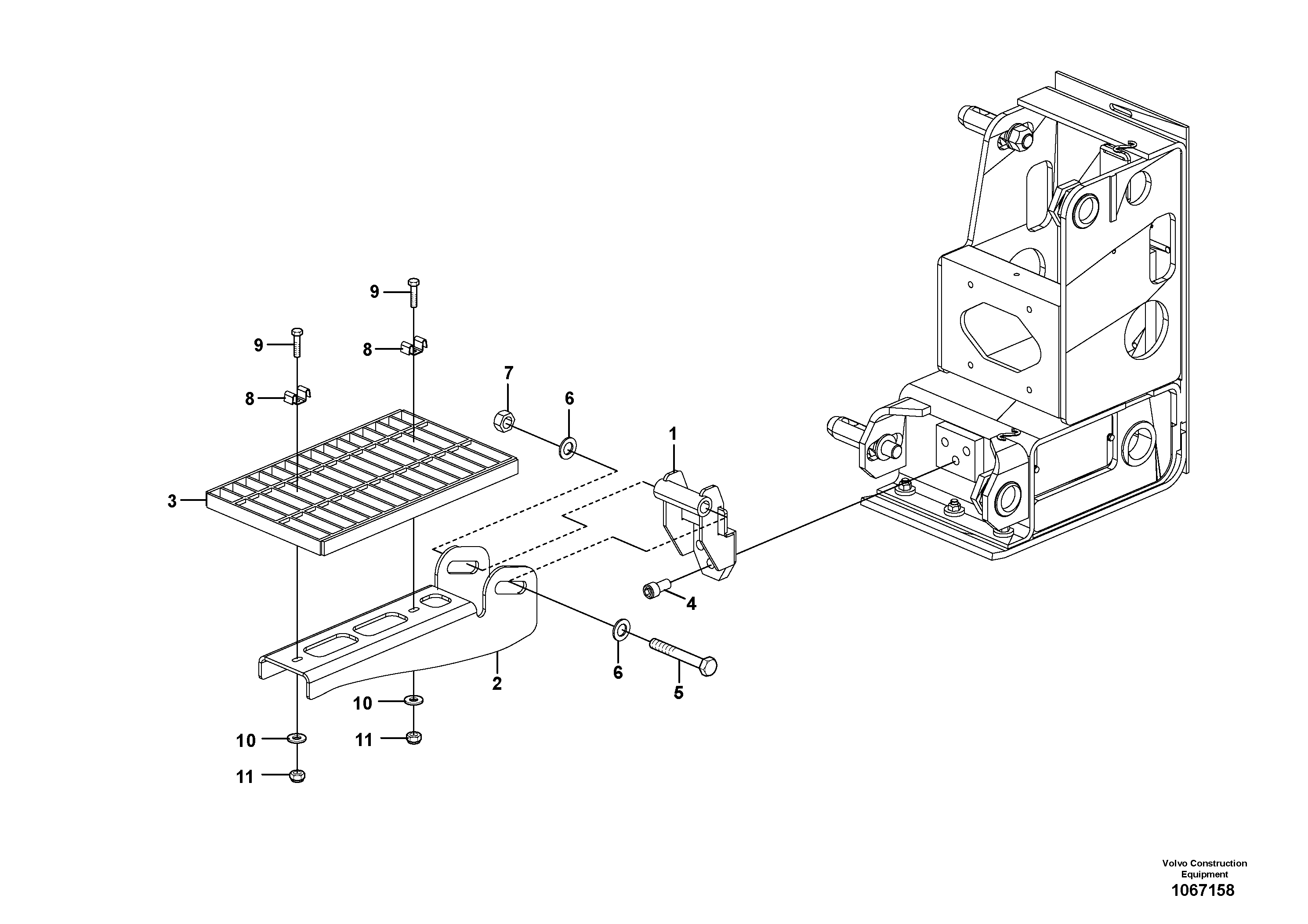 Pedal bracket R.h. RM43910736 VOLVO