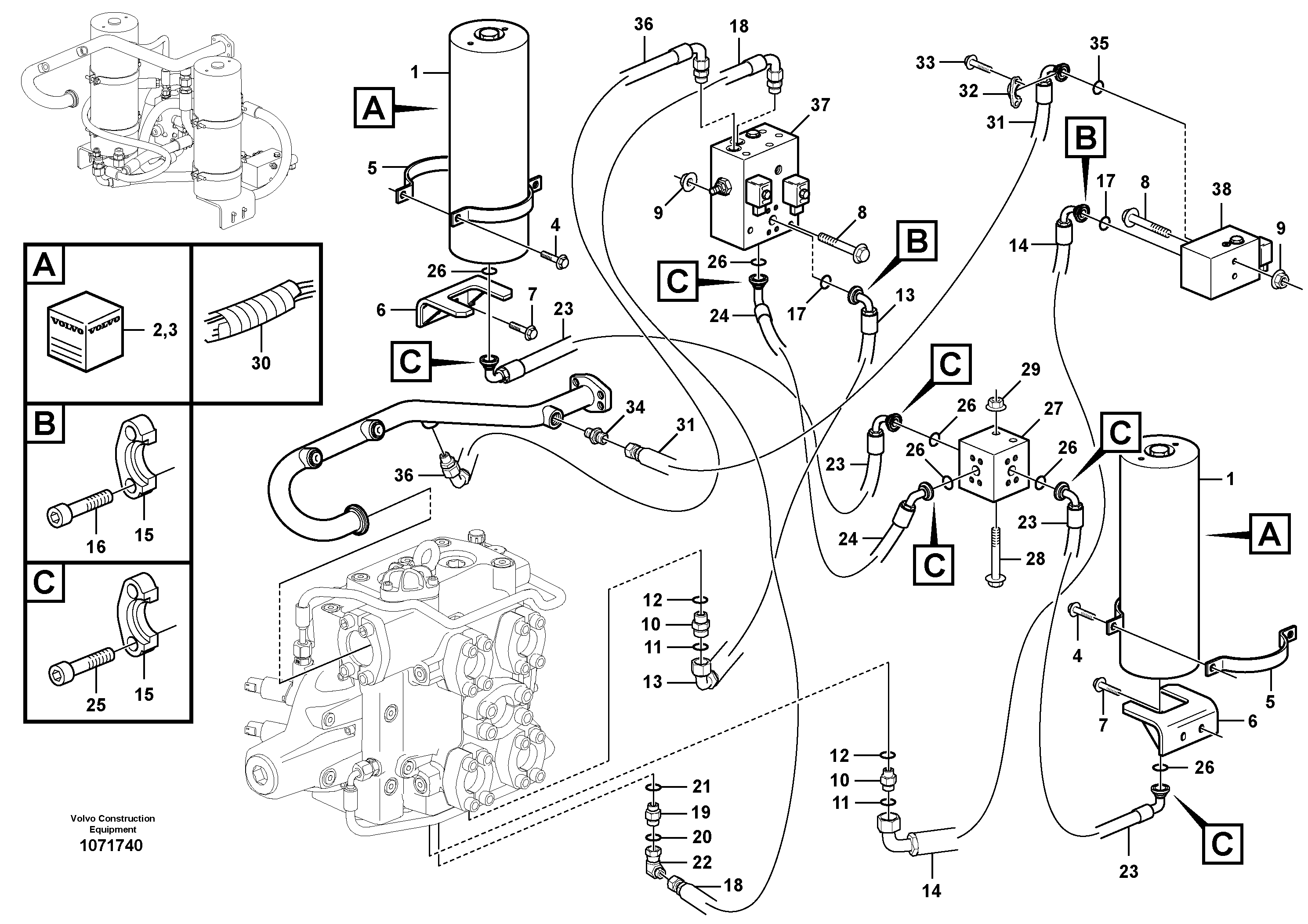 Timing gear casing VOE16215105 VOLVO
