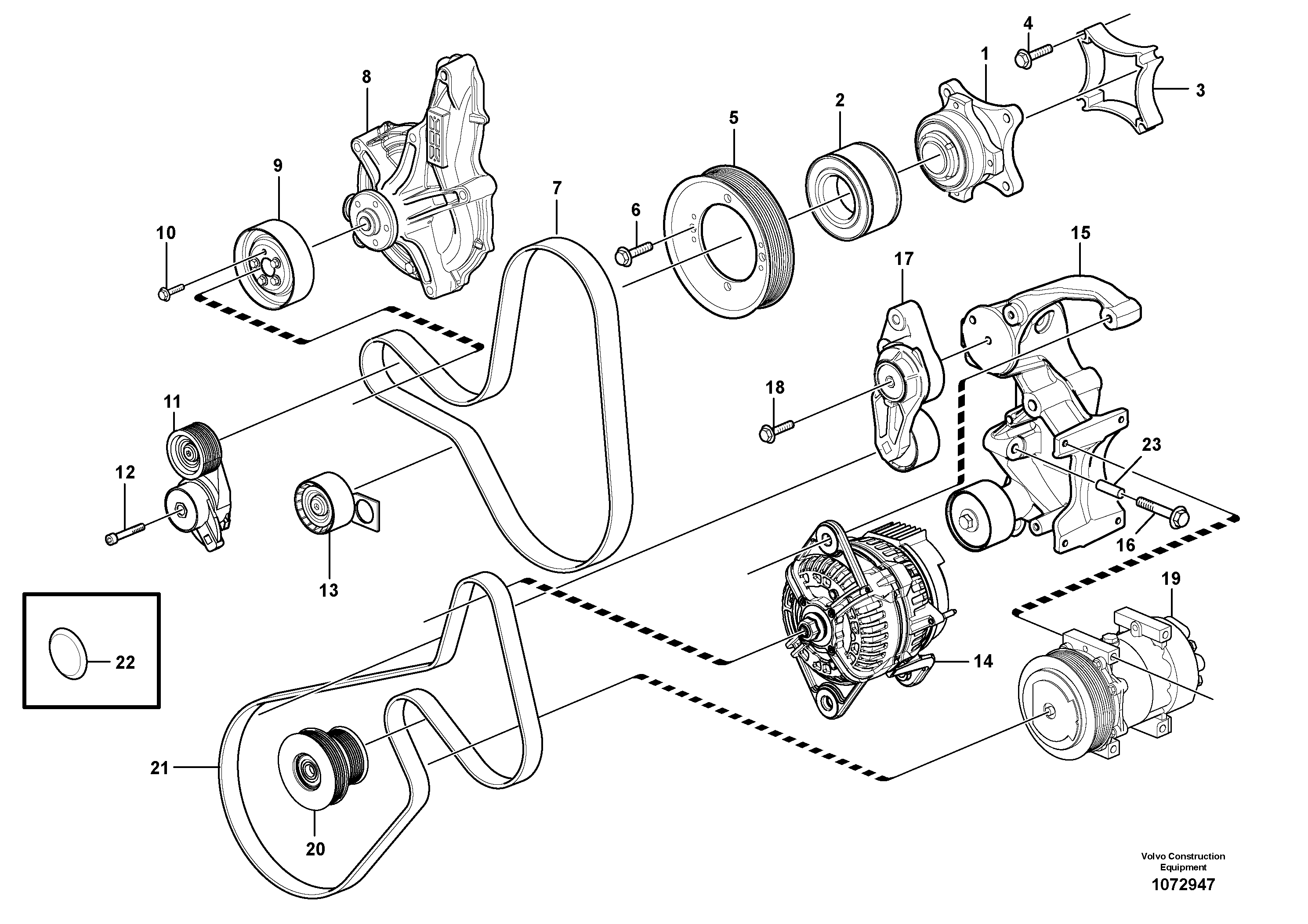 V-ribbed Belt VOE17418273 VOLVO