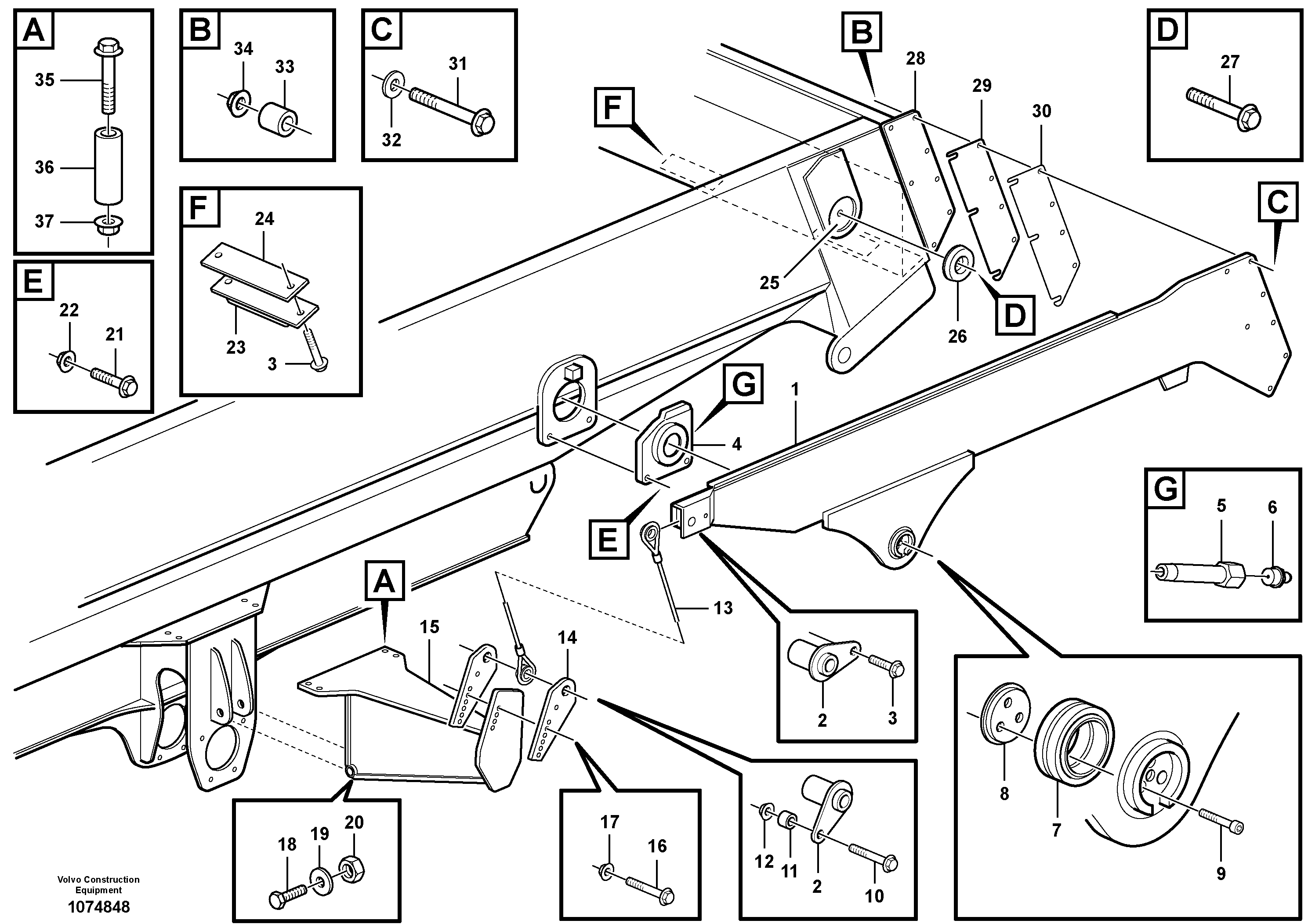 Seat frame VOE16853491 VOLVO