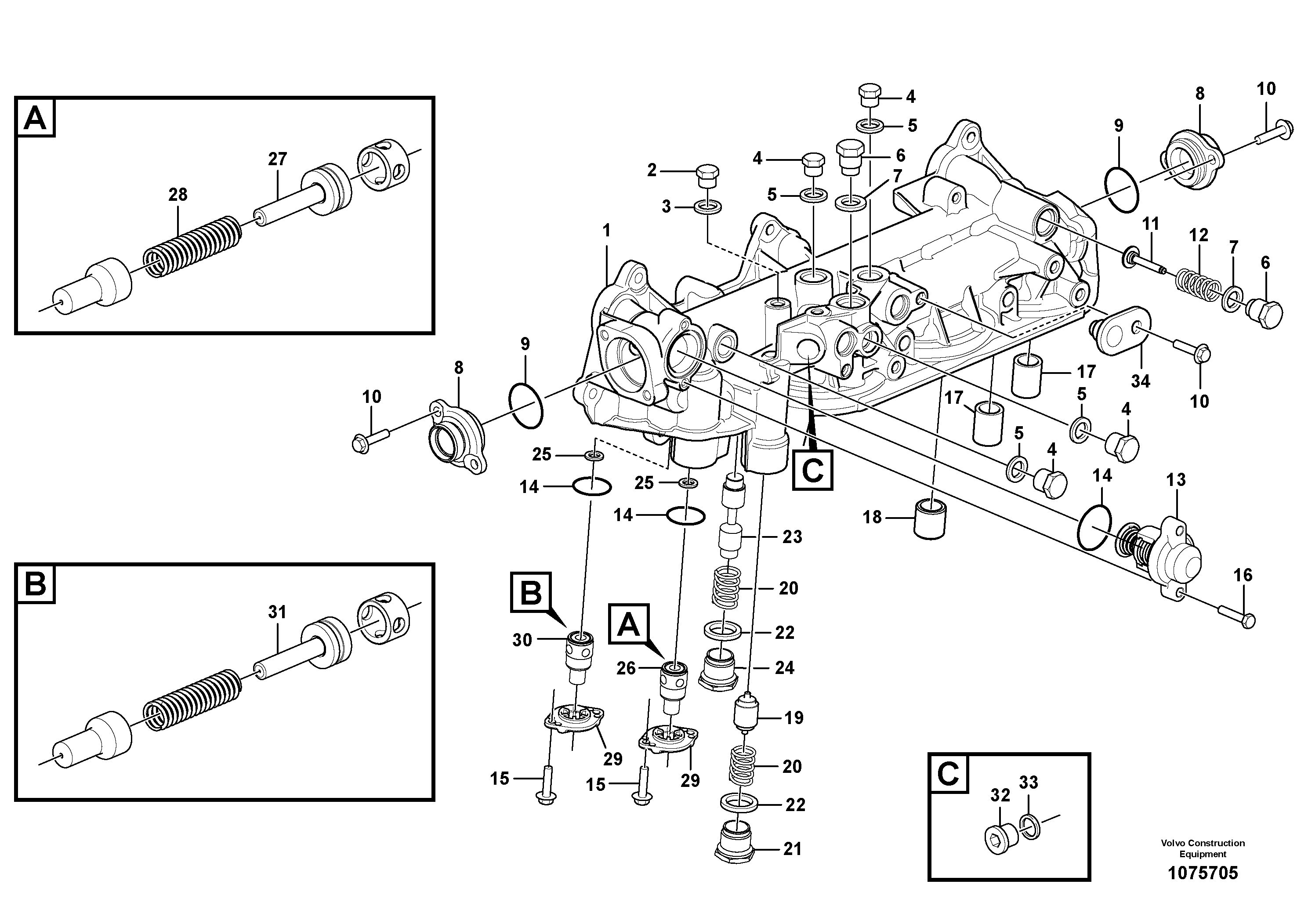 Oil filter housing VOE17351925 VOLVO