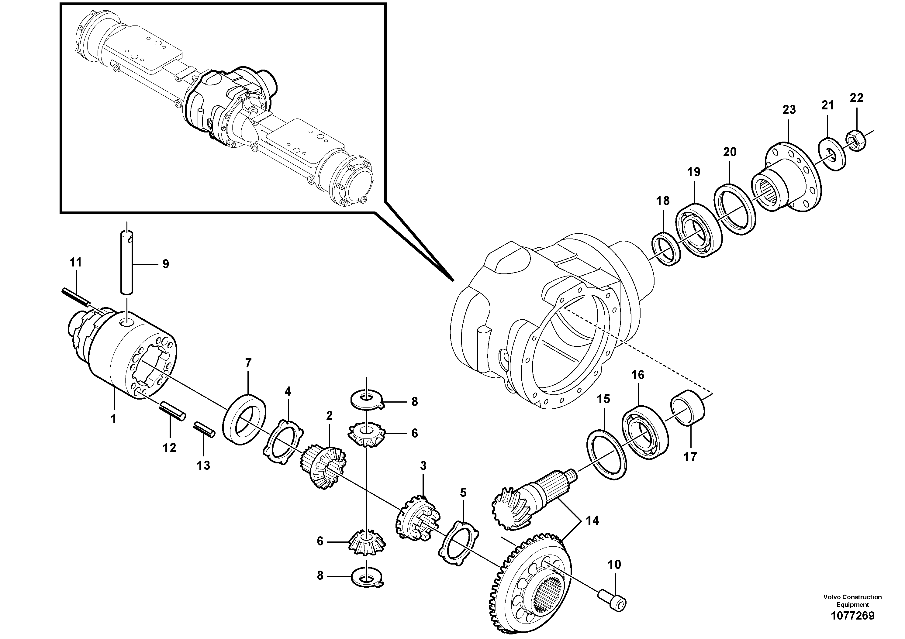 Axle with gearbox, cpl. VOE17432239 VOLVO