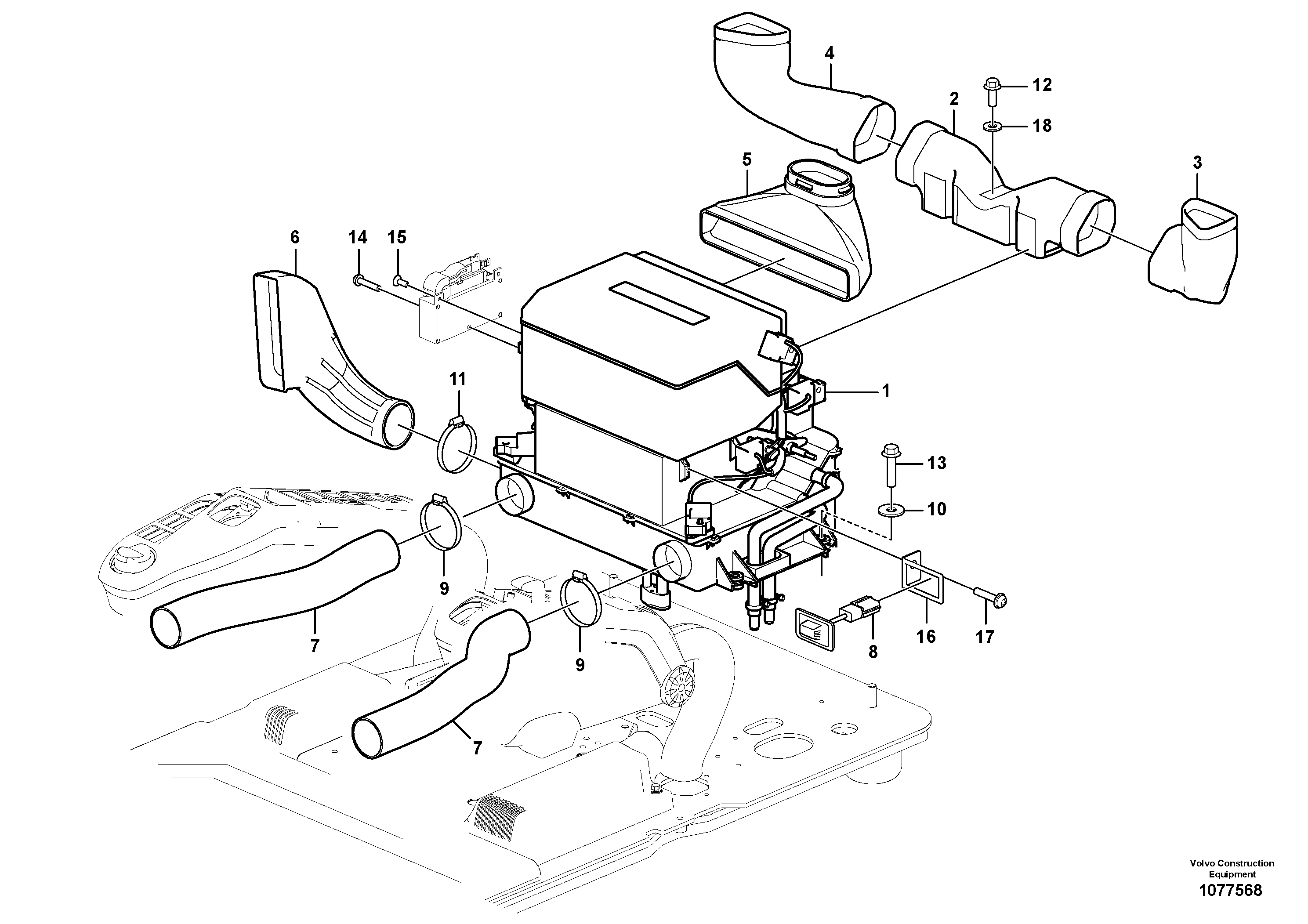 Extendible dipper Cylinder VOE14741074 VOLVO