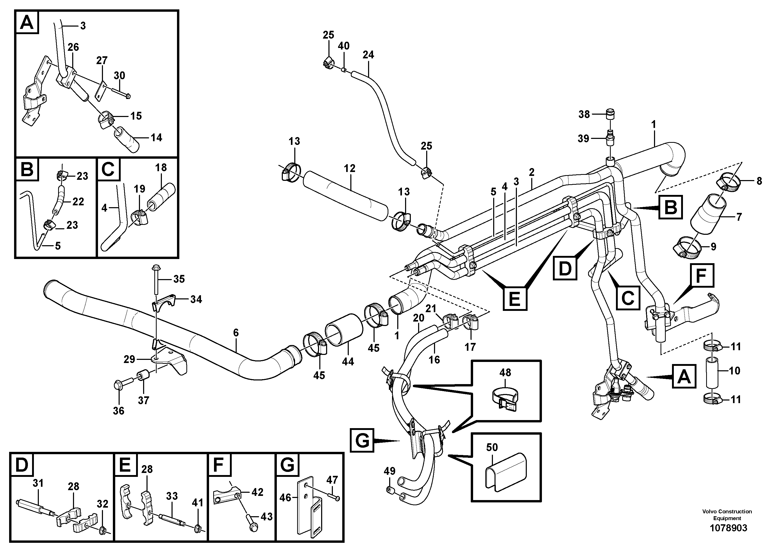 Rubber hose VOE943372. VOLVO