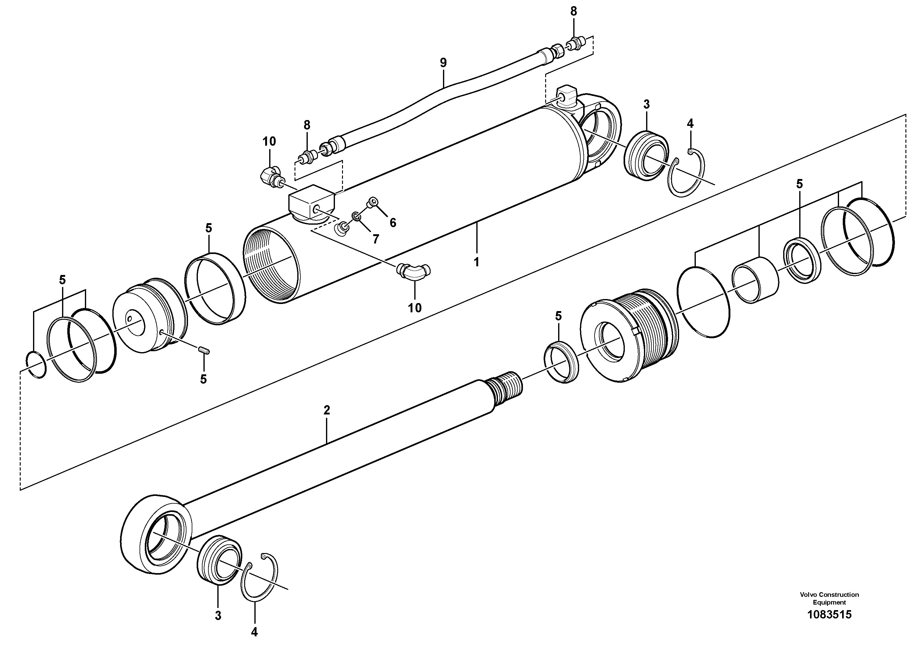 Hydraulic cylinder VOE15184992 VOLVO