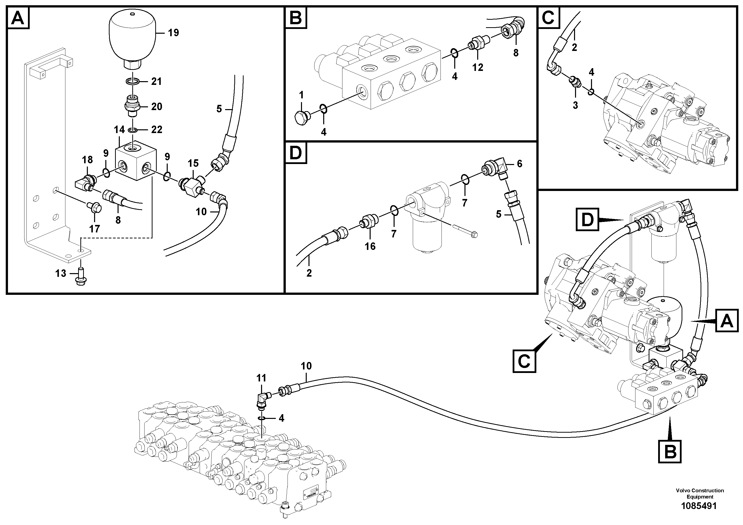 Fuel pipes, VOE14883906 VOLVO