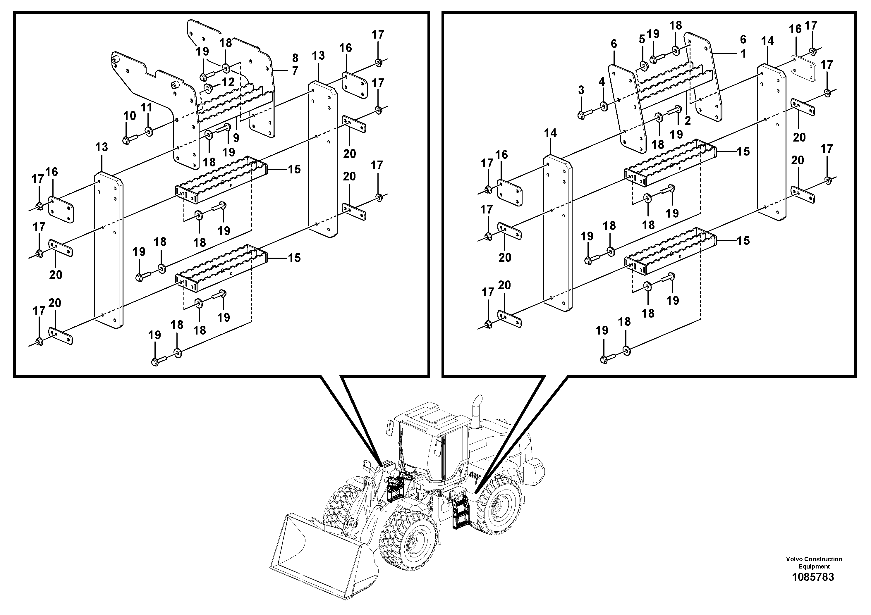 Pedal bracket L.h. VOE16872324 VOLVO