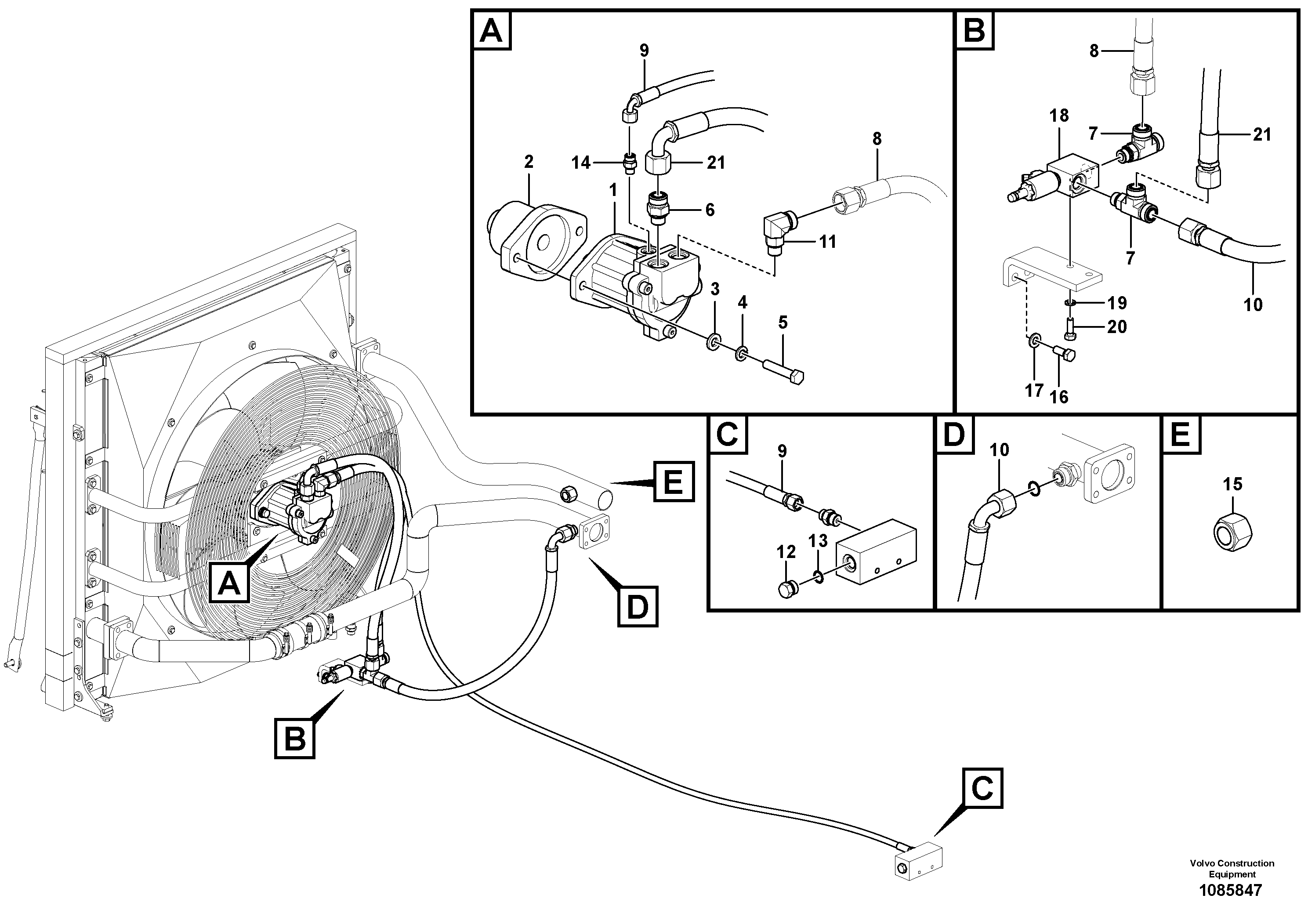 Timing gear casing VOE15801124 VOLVO