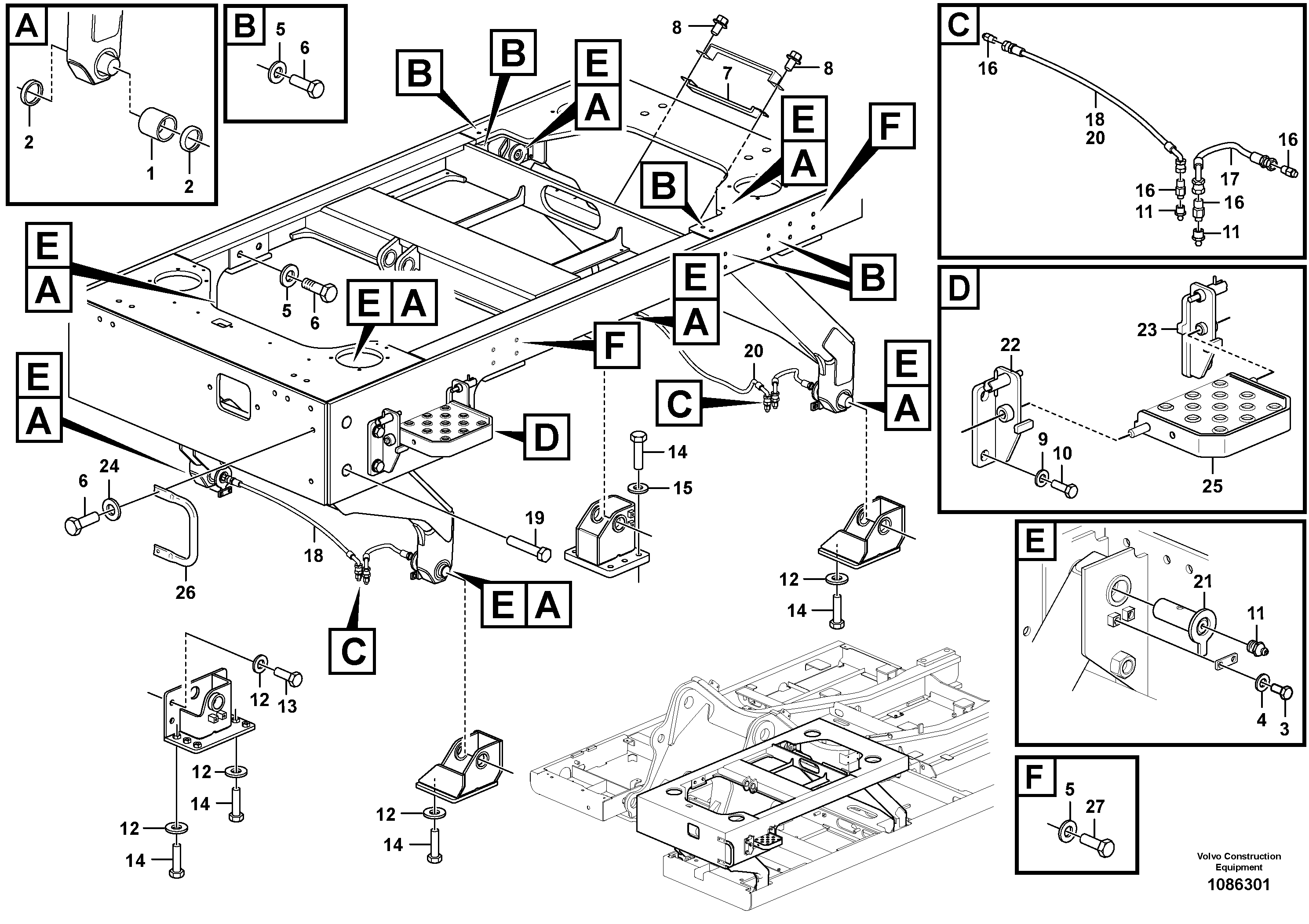 Mounting rail VOE60110029 VOLVO