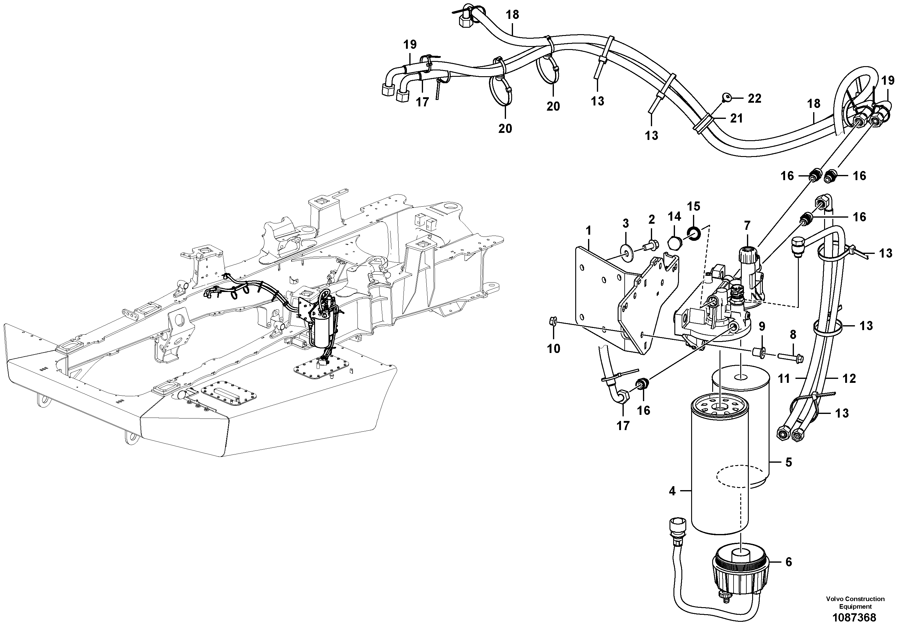Fuel hose VOE16876282 VOLVO