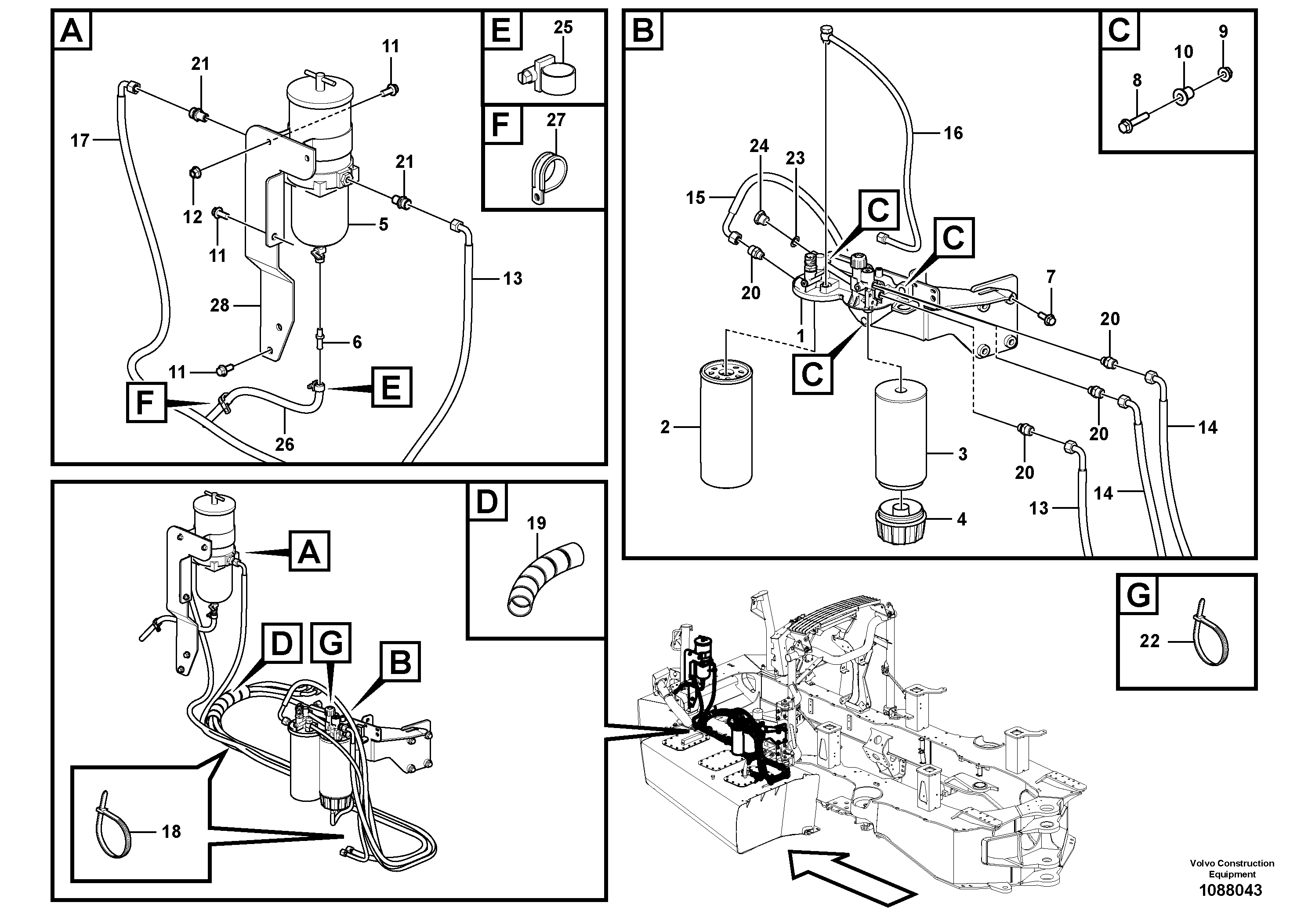 Seat frame VOE16888052 VOLVO