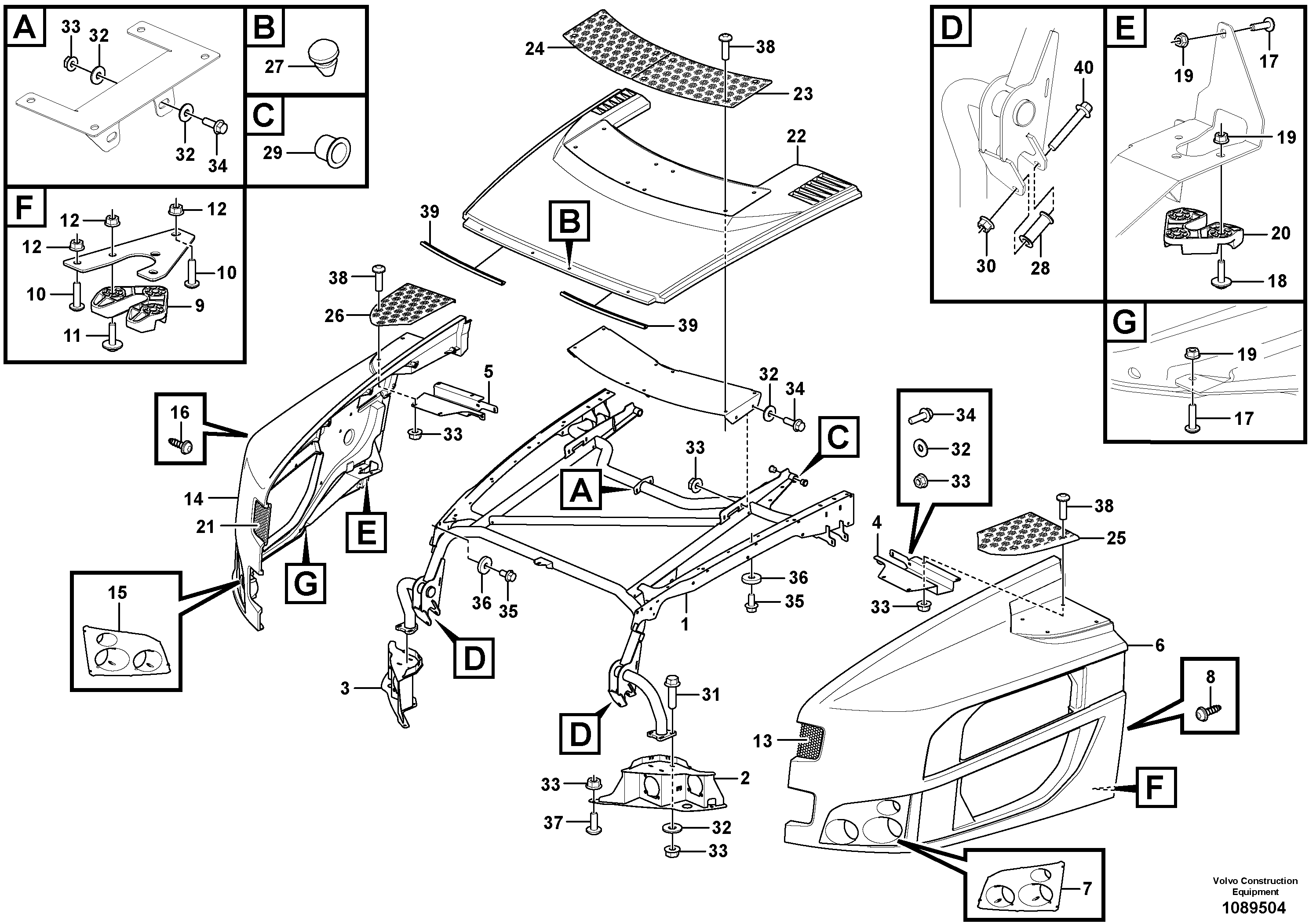Seat frame VOE16902880 VOLVO