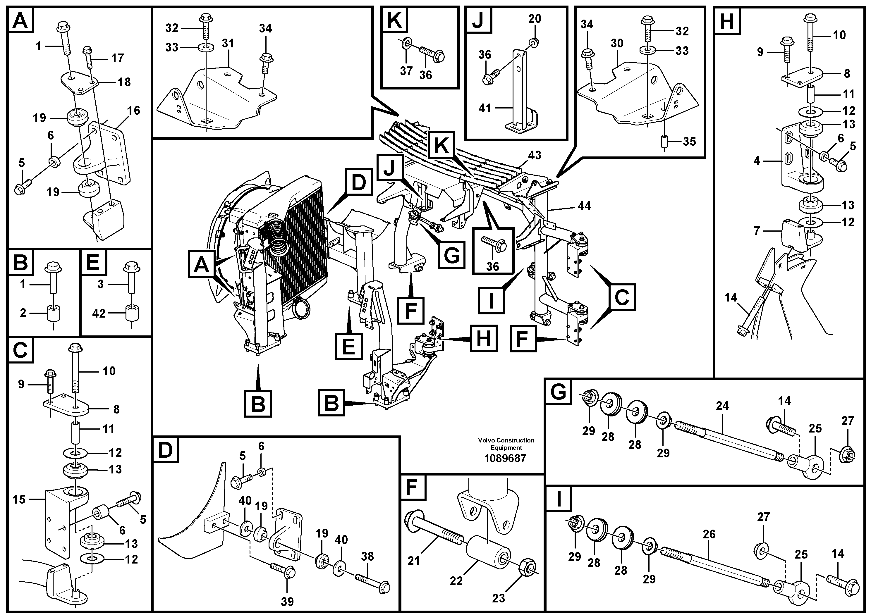 Seat frame VOE16858445 VOLVO