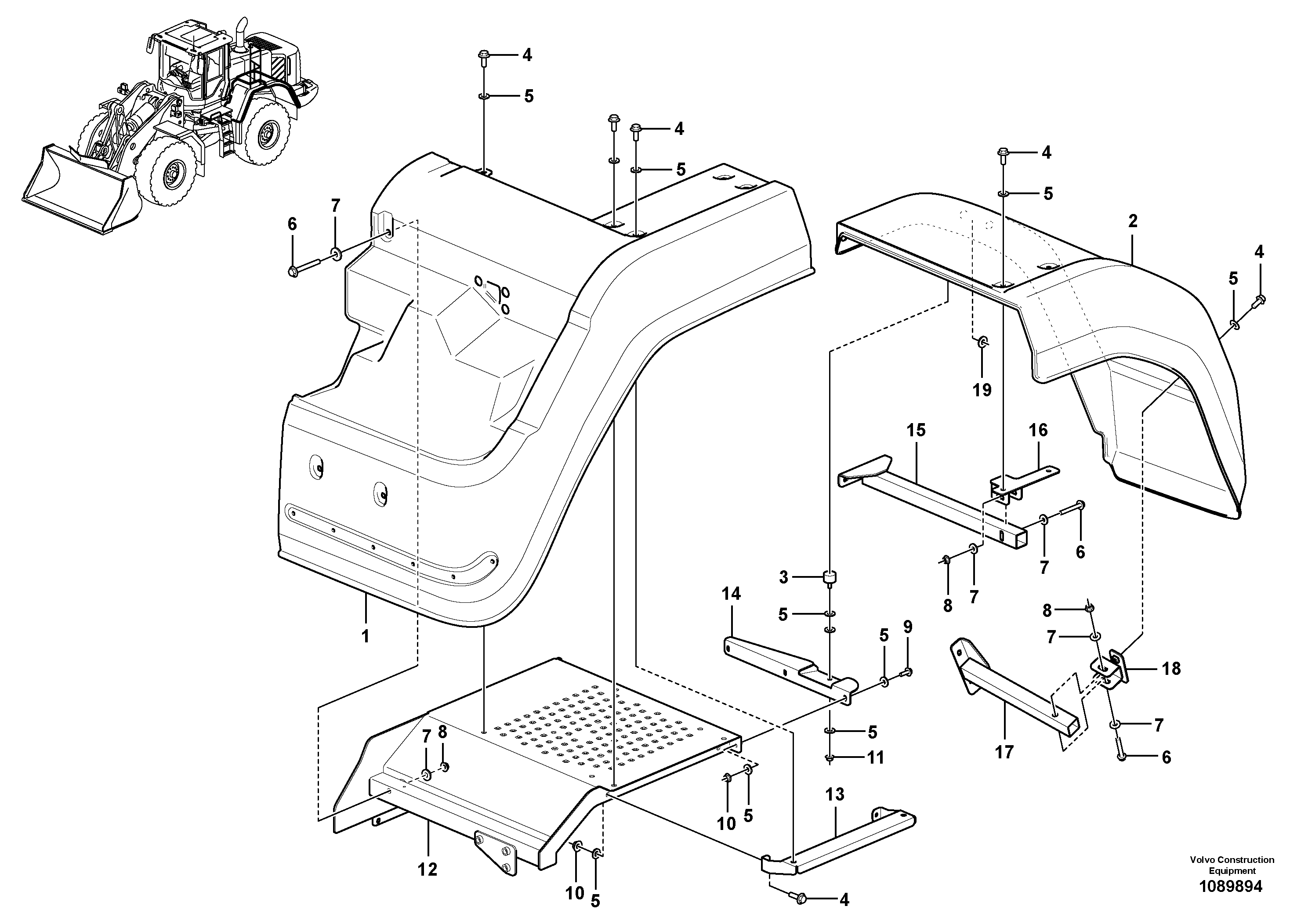 Rear fender VOE16685651 VOLVO