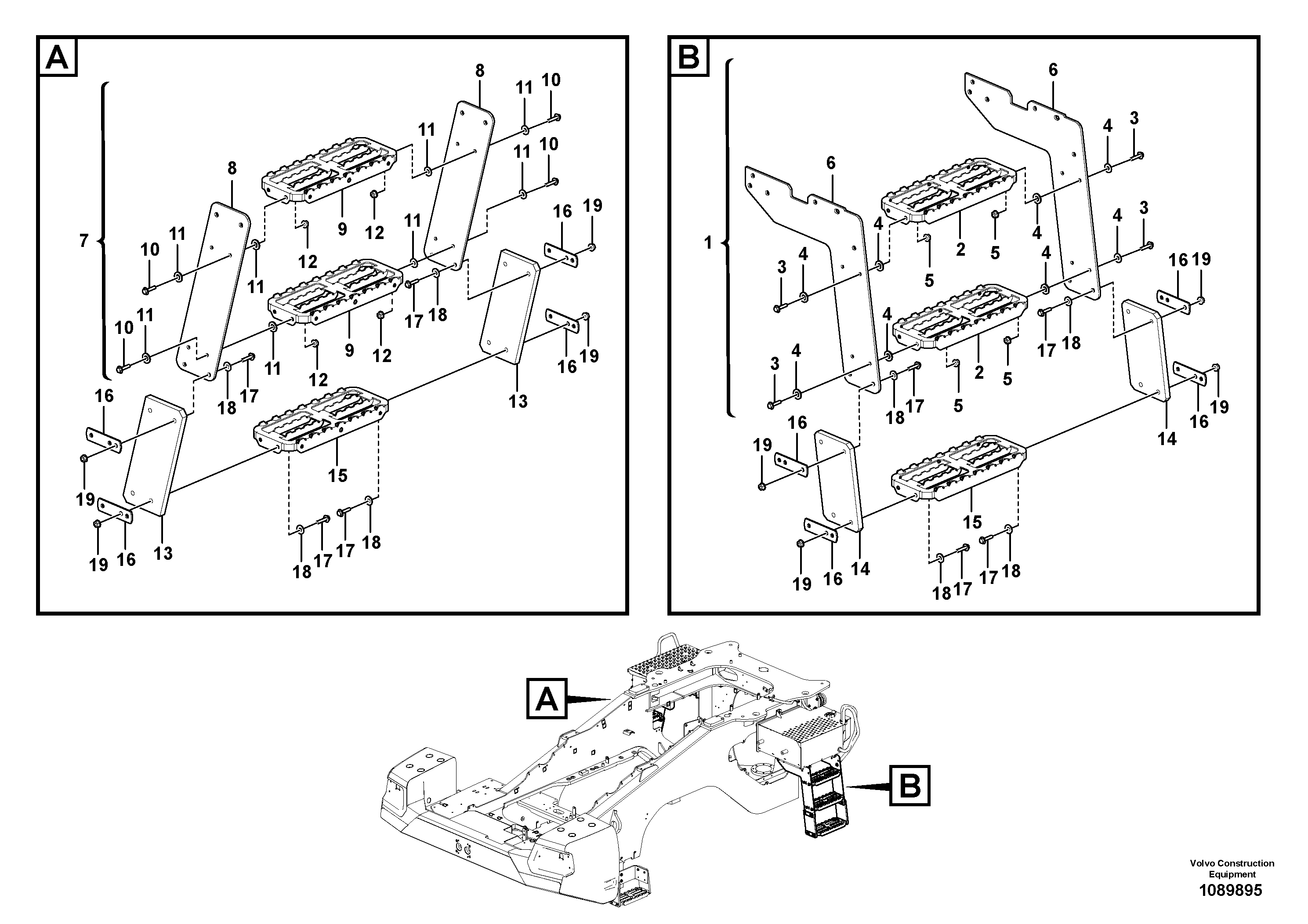 Pedal bracket L.h. VOE16693448 VOLVO