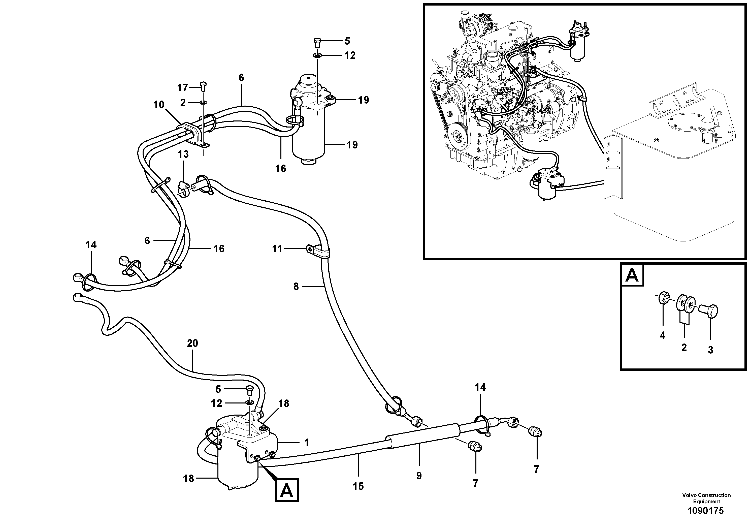 Fuel hose VOE12835985 VOLVO