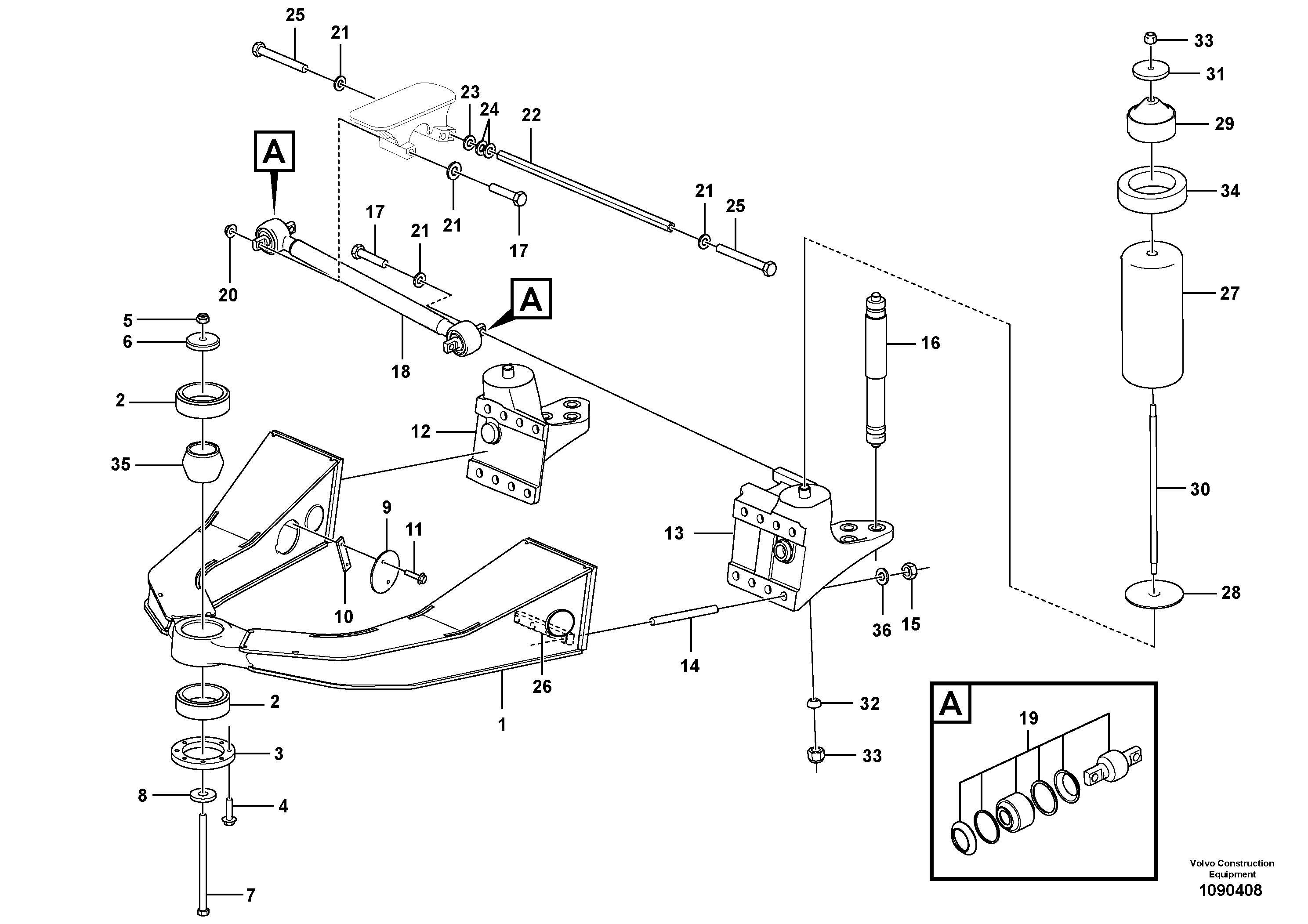 Seat frame VOE16863875 VOLVO