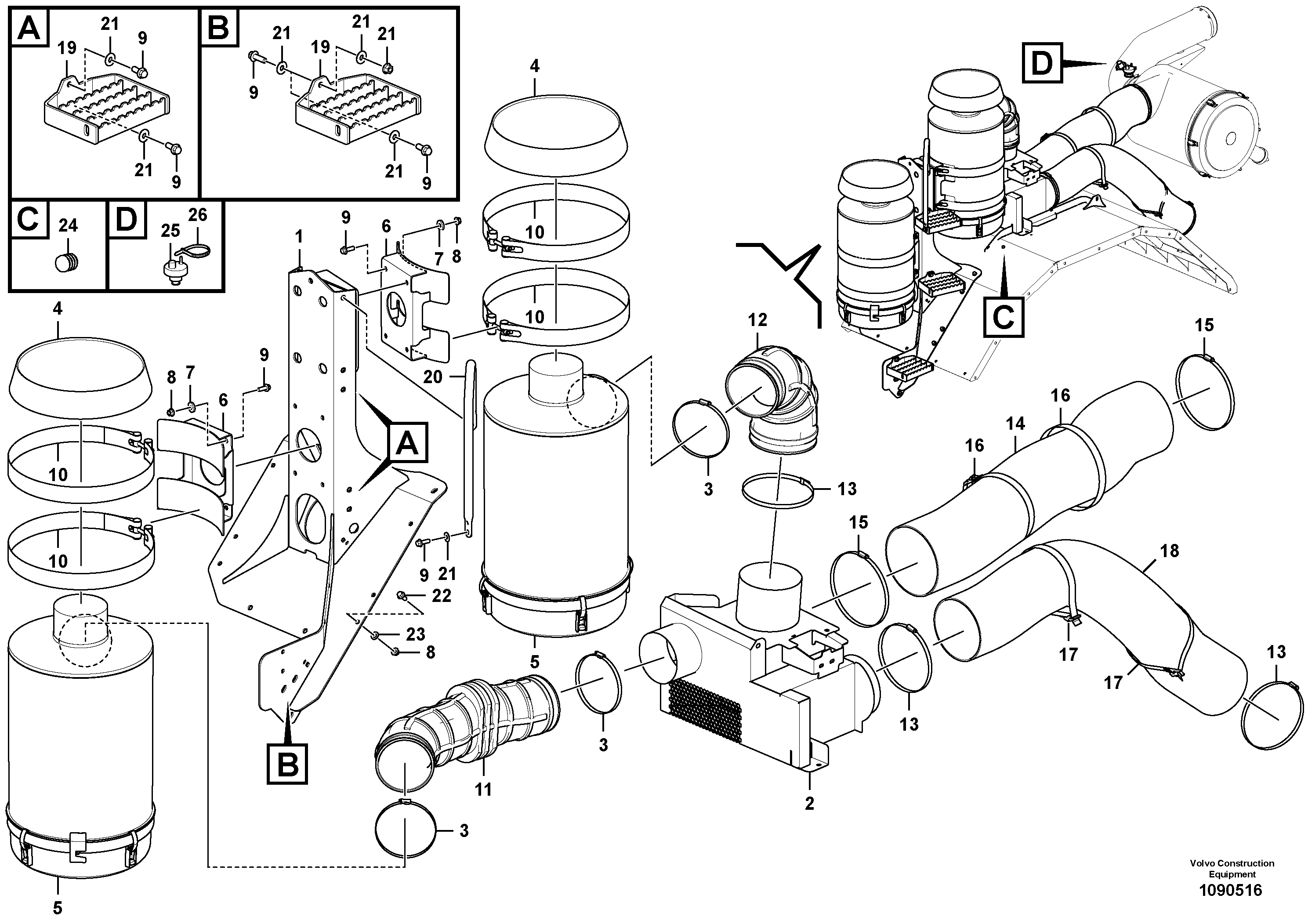 Air inlet housing VOE16927422 VOLVO