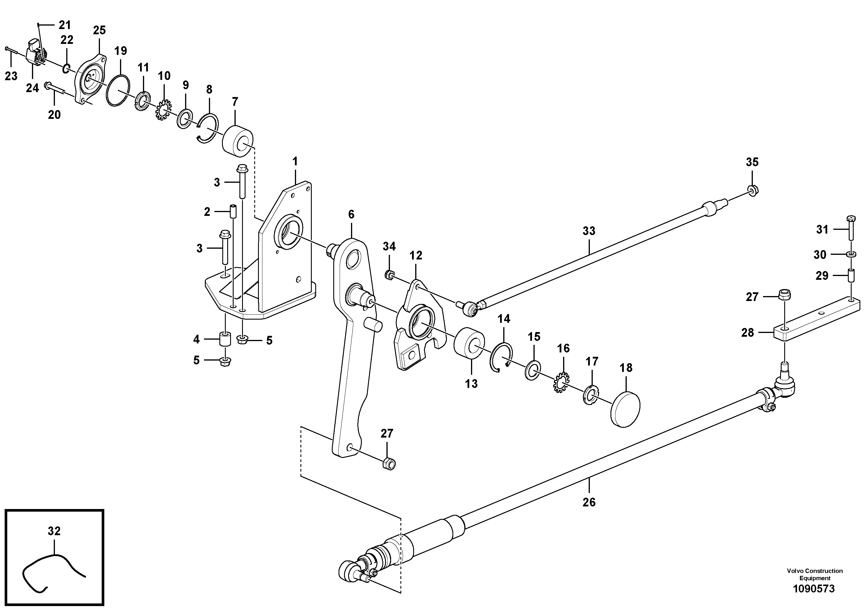 Piston rod VOE16840004 VOLVO