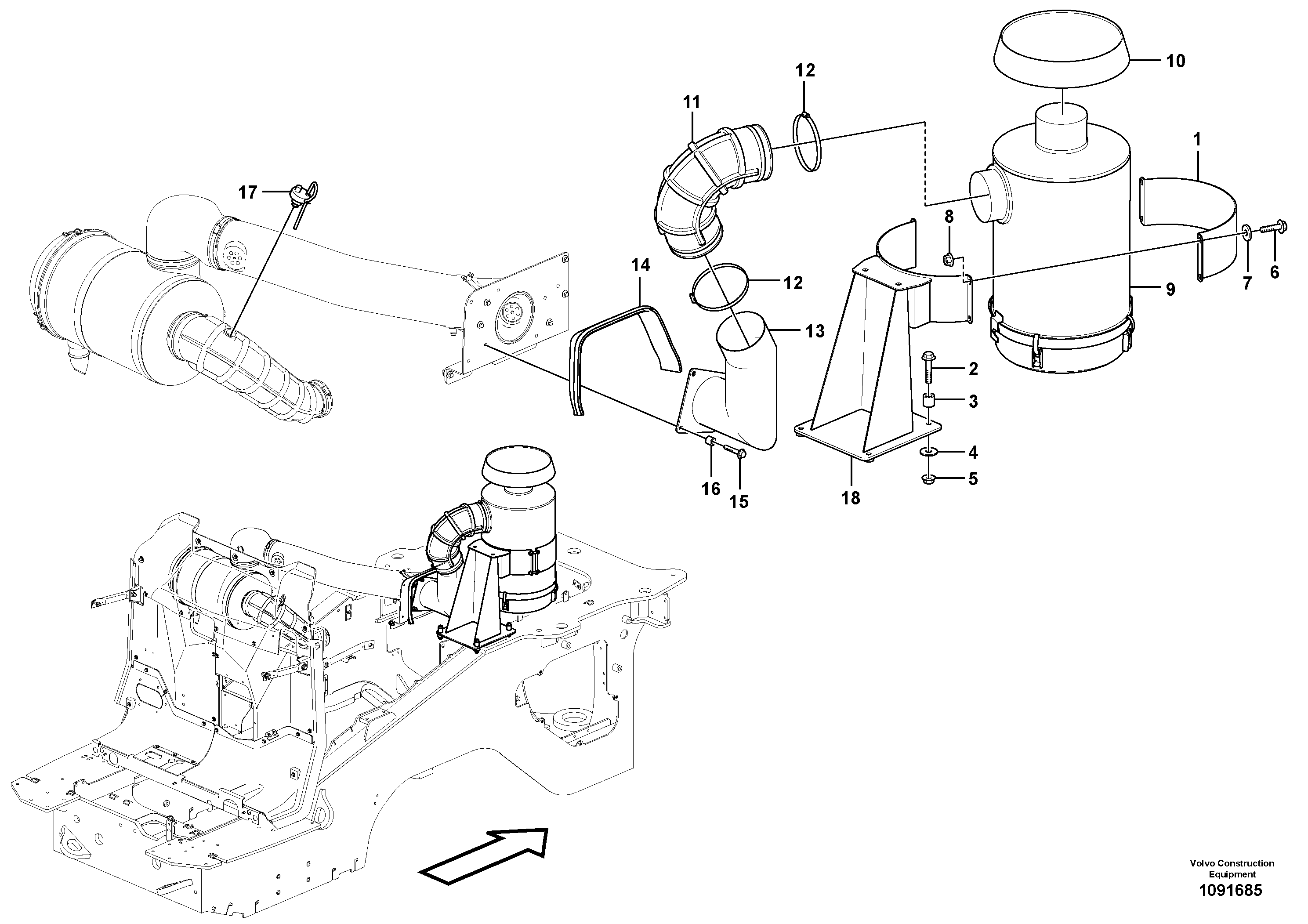 Seat frame VOE16862525 VOLVO