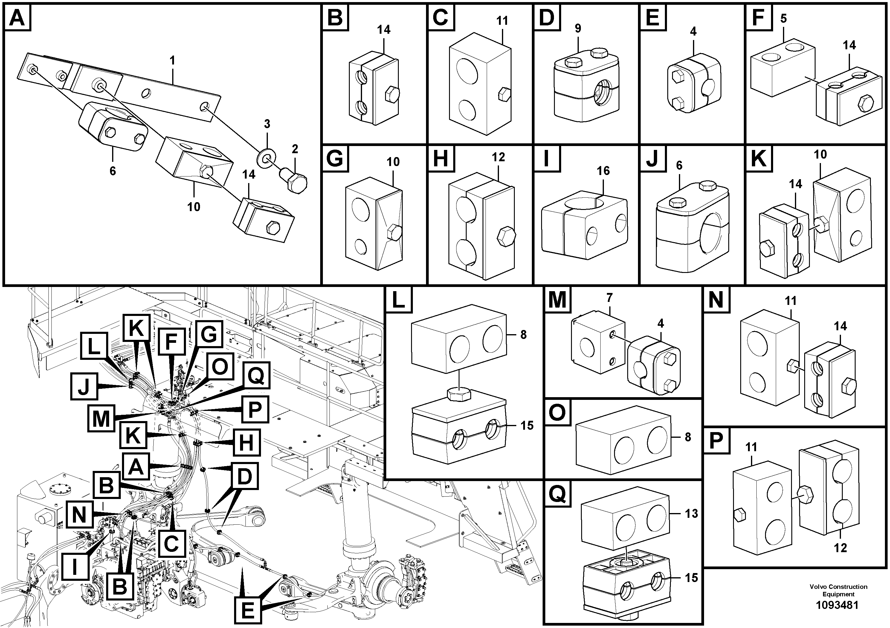 Clamp Double 16-12mm TEL15416014 VOLVO