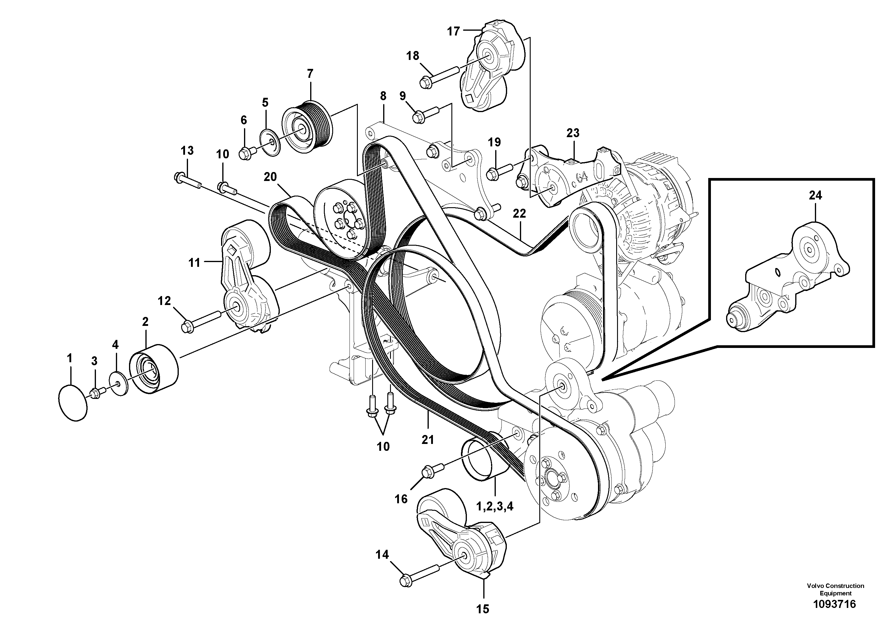 V-ribbed Belt VOE17418262 VOLVO